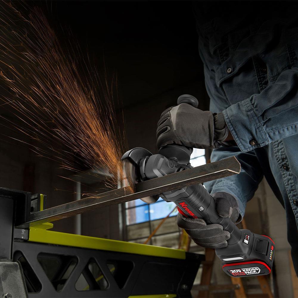 Kress KUH10.2 20Volt 4.0Ah. Li-ion Çift Akülü 125mm Kömürsüz Profesyonel Şarjlı Devir Ayarlı Avuç Taşlama 