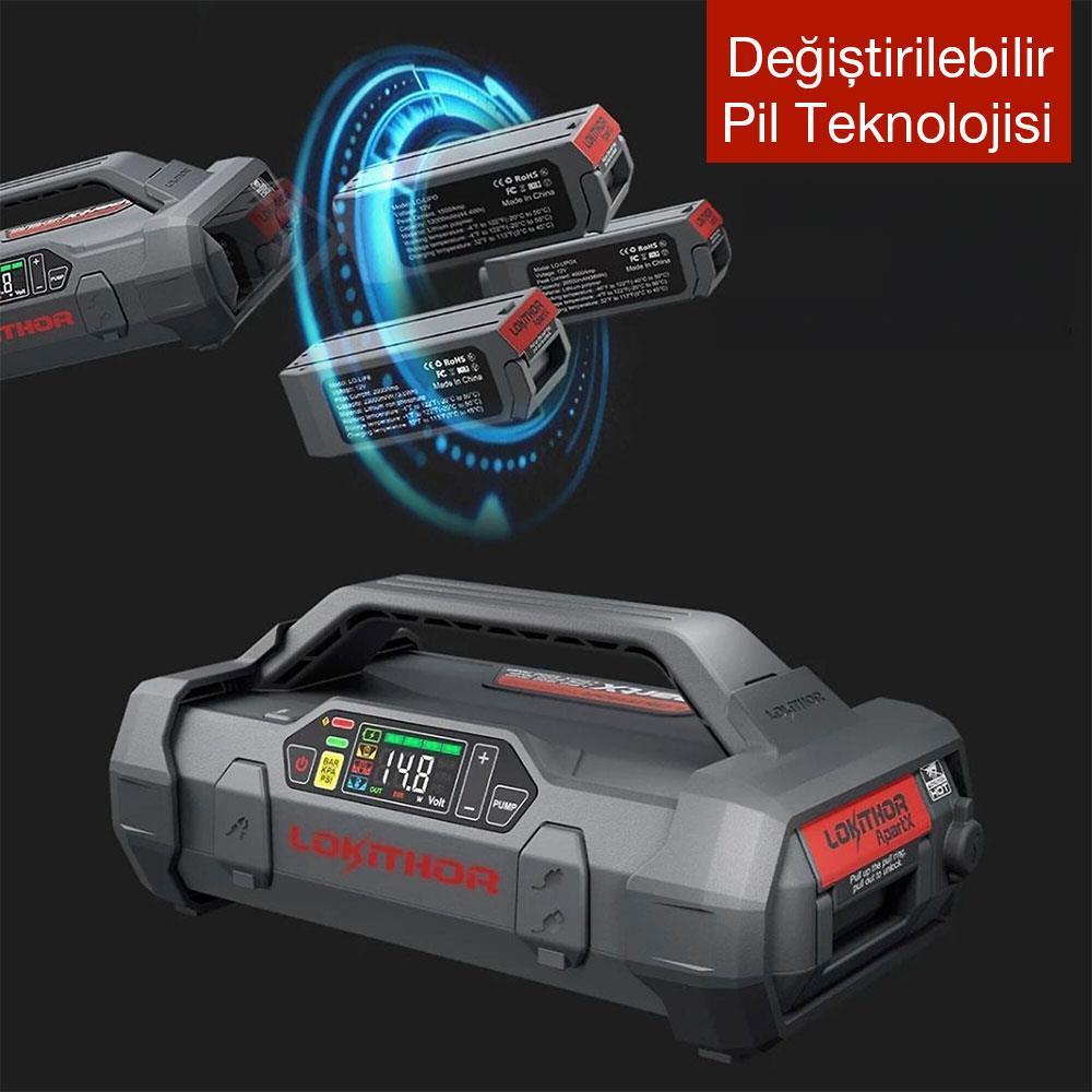 Lokithor LIPO 14.8Volt Li-Polimer 1500A Takviye Gücü APARTX ile Uyumlu Yedek Akü