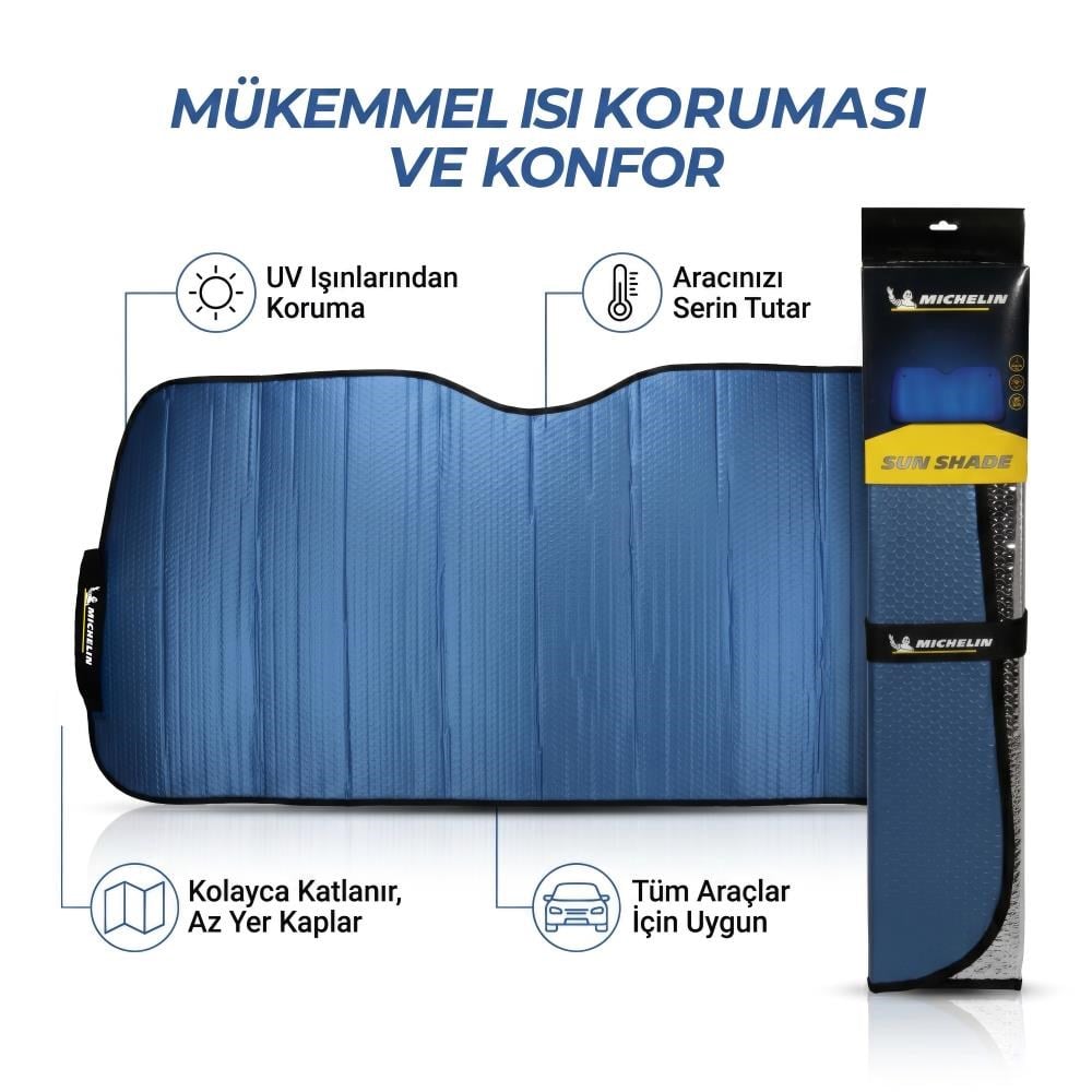 Michelin MC3001AZ 150x70cm Universal Balonlu Premium Ön Cam Güneşliği