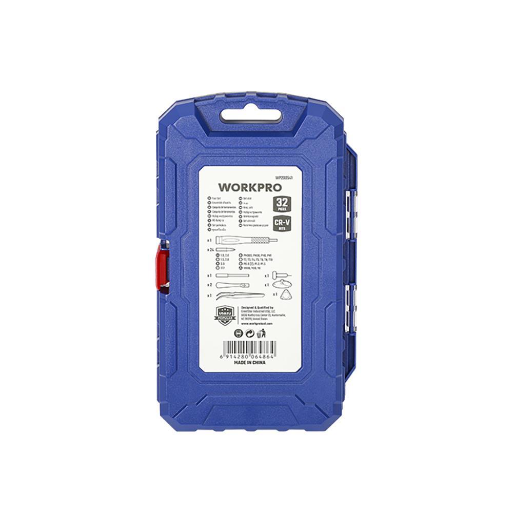 WORKPRO WP200541 32 Parça CR-V Hassas Elektronikçi/Telefoncu Profesyonel Onarım Seti
