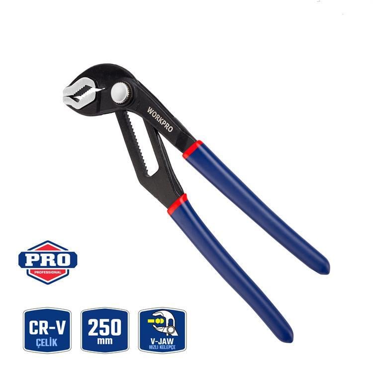 WORKPRO WP231087 250MM CR-V Profesyonel Ayarlı Düğmeli Fort Pense