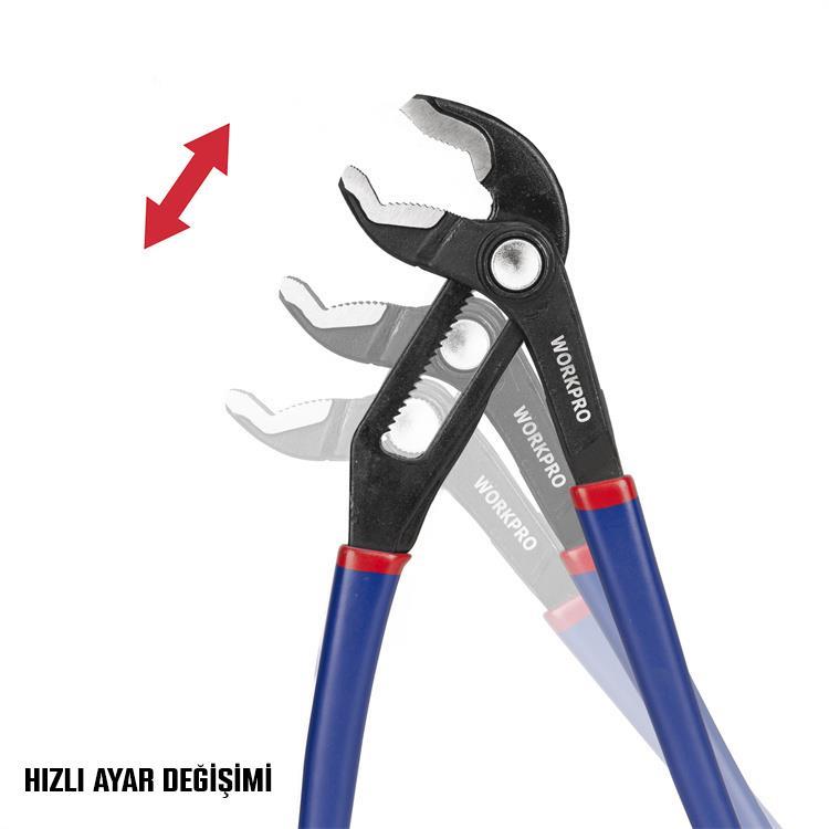 WORKPRO WP231087 250MM CR-V Profesyonel Ayarlı Düğmeli Fort Pense