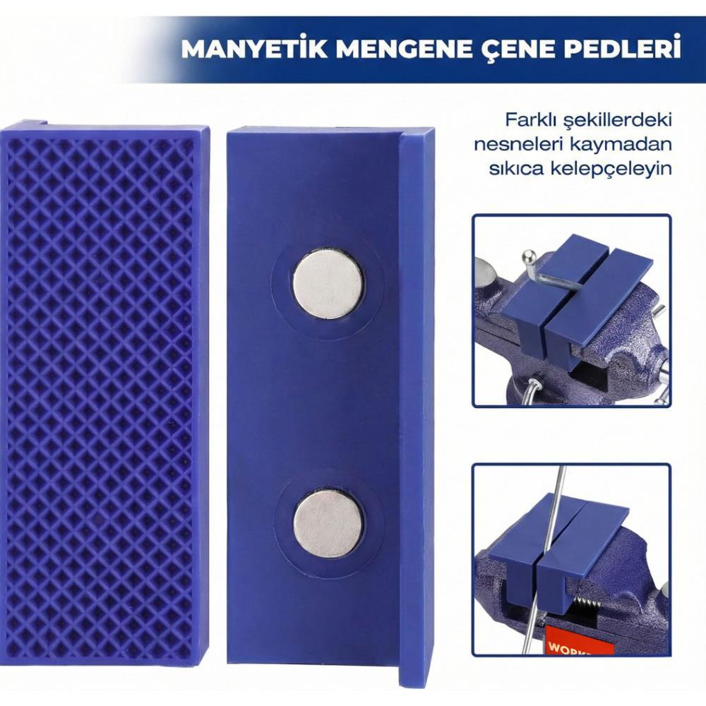 WORKPRO WP233010 65mm 360° Döner Tabanlı Örslü Profesyonel Mini Tezgâh Mengene
