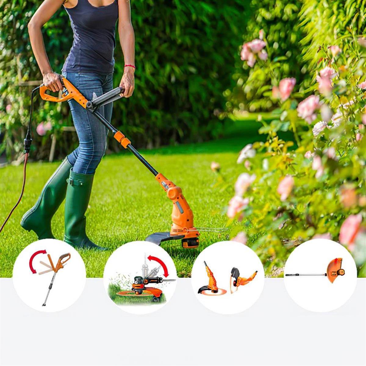 WORX WG119E 550Watt 30cm Elektrikli Teleskobik Saplı Misinalı Çim ve Kenar Kesme 