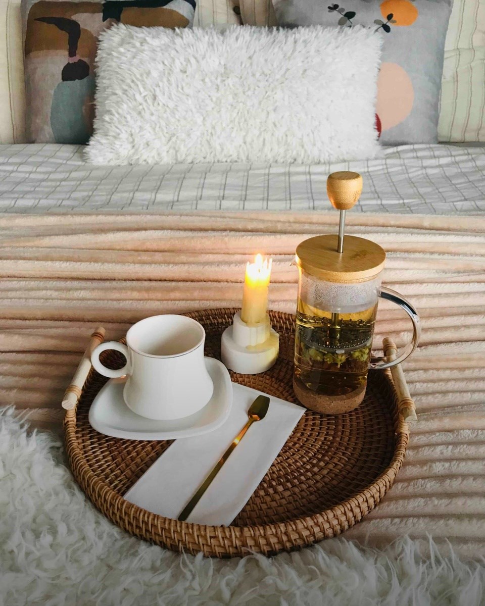 Akra El Yapımı Rattan Tepsi