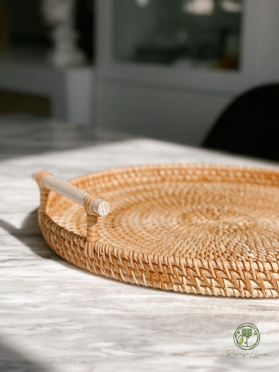 Akra El Yapımı Rattan Tepsi