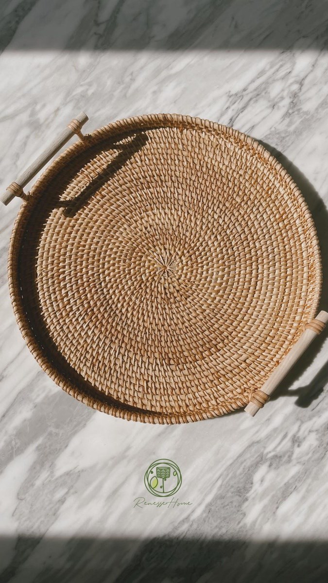 Akra El Yapımı Rattan Tepsi