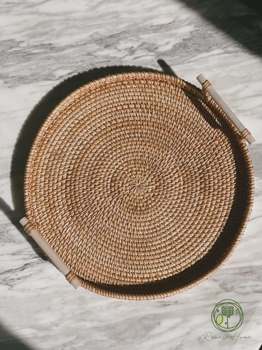 Akra El Yapımı Rattan Tepsi