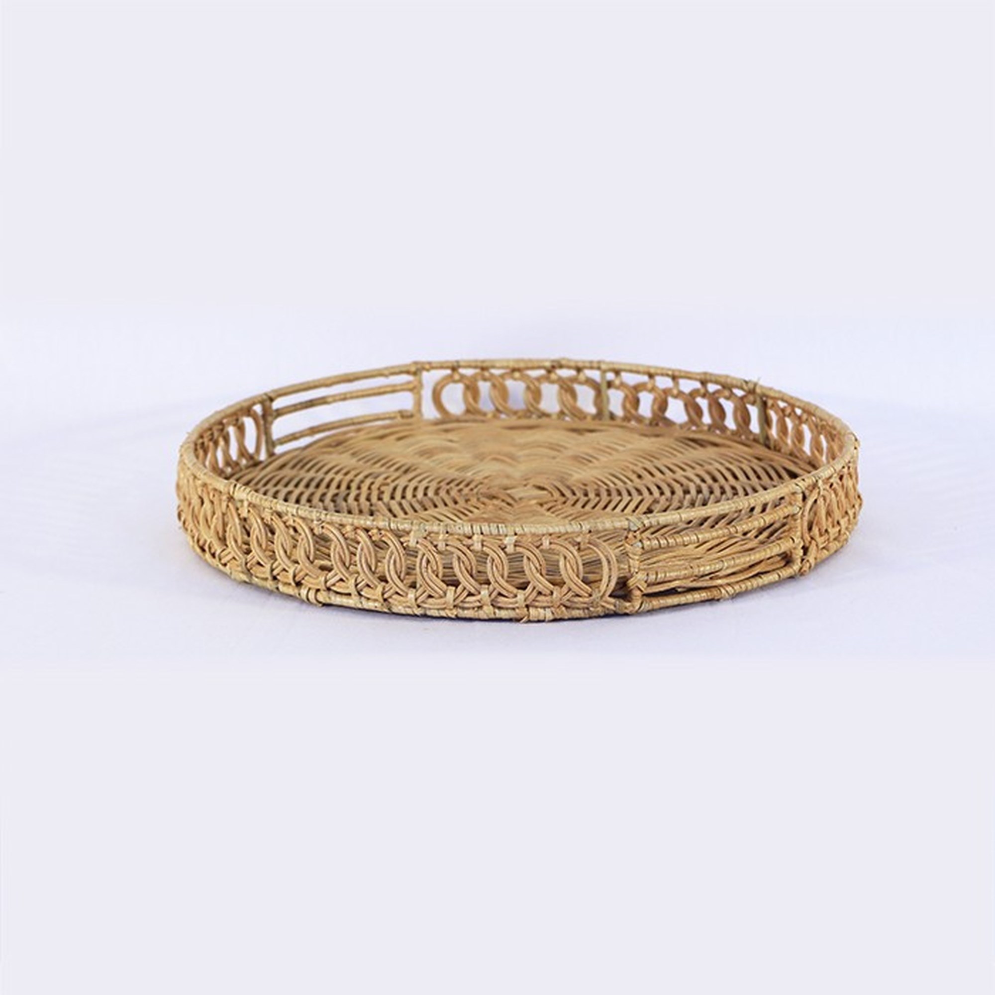 Asel El Yapımı Rattan Servis Tepsisi – Doğal Rattan Dekoratif Sunum ve Organizer Tepsi
