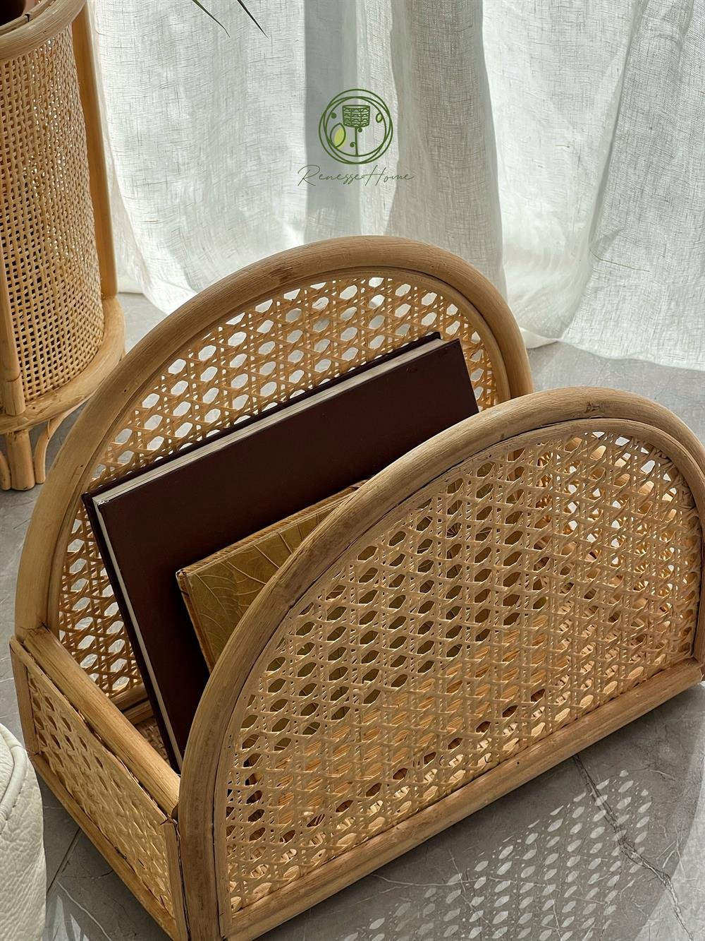 Cibuti El Yapımı Hazeranlı Rattan Gazetelik & Dergilik 