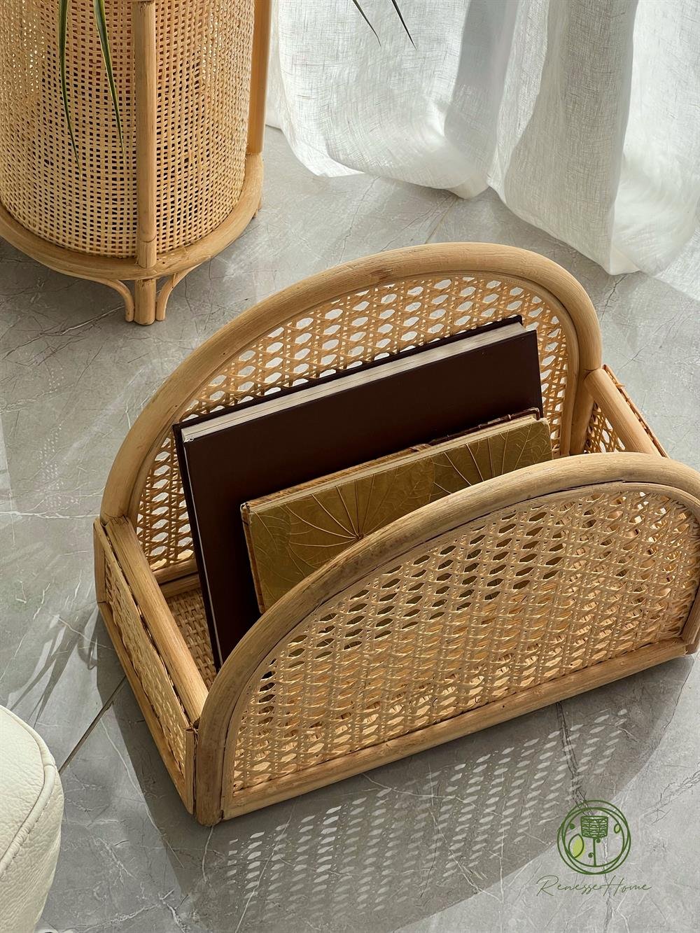 Cibuti El Yapımı Hazeranlı Rattan Gazetelik & Dergilik 