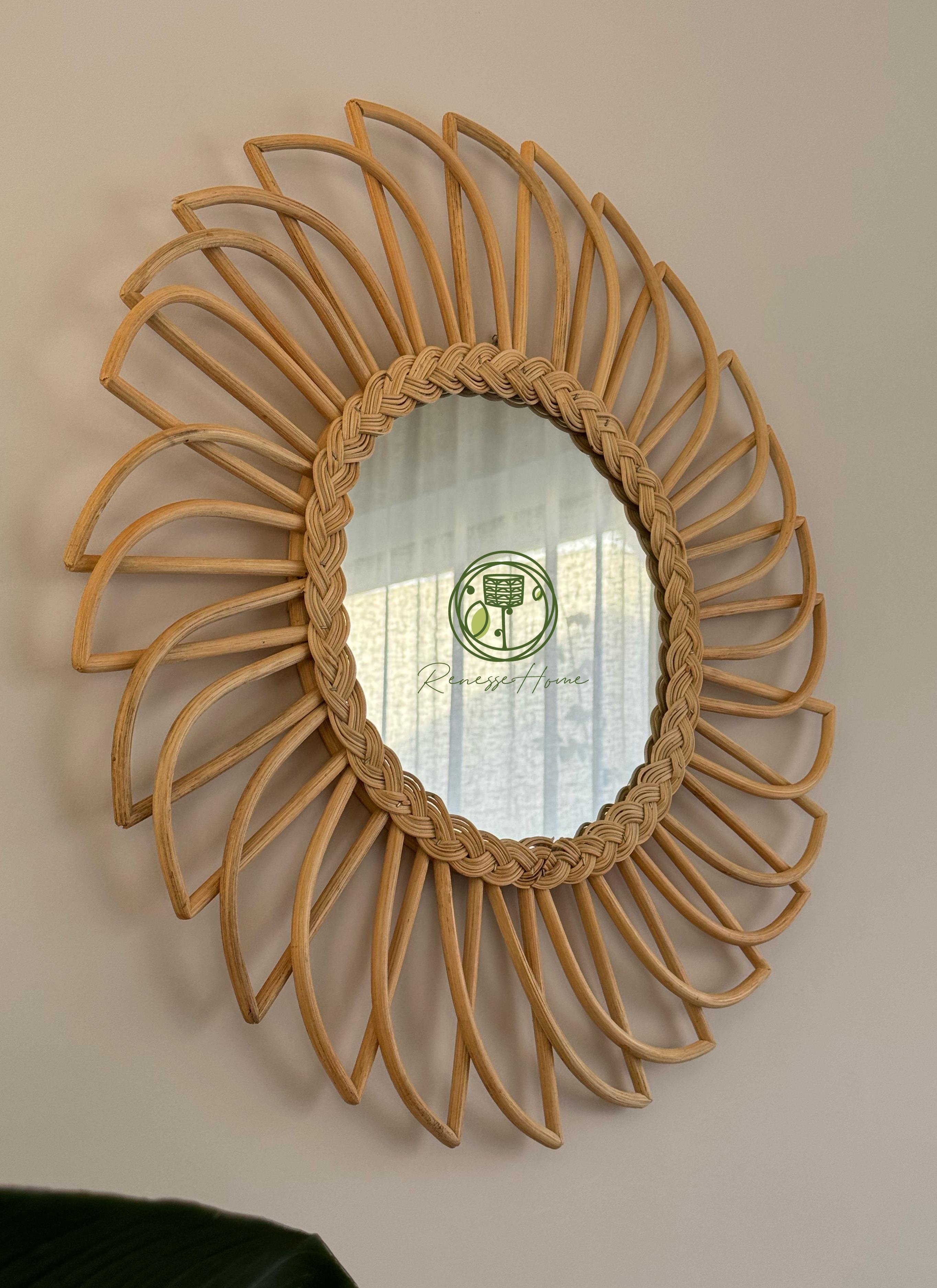 Gambiya El Yapımı Rattan Duvar Aynası