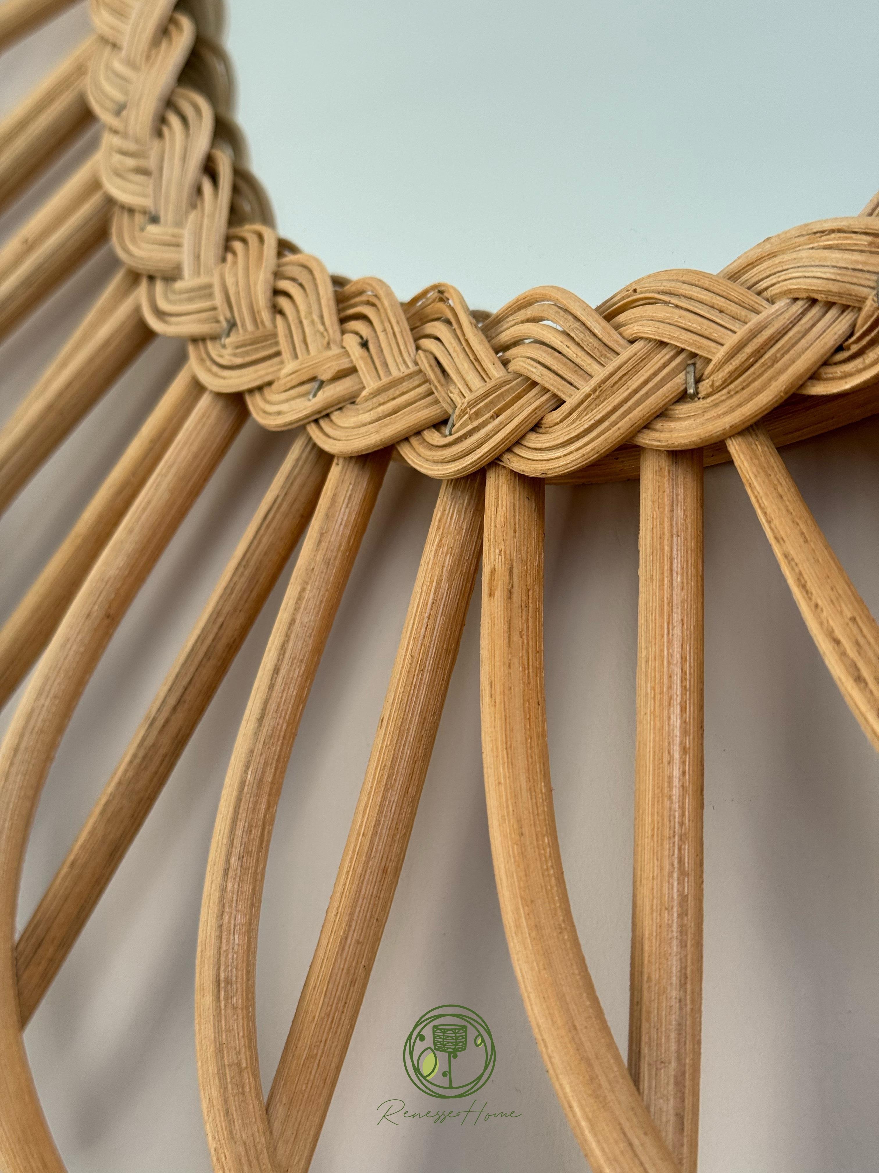 Gambiya El Yapımı Rattan Duvar Aynası
