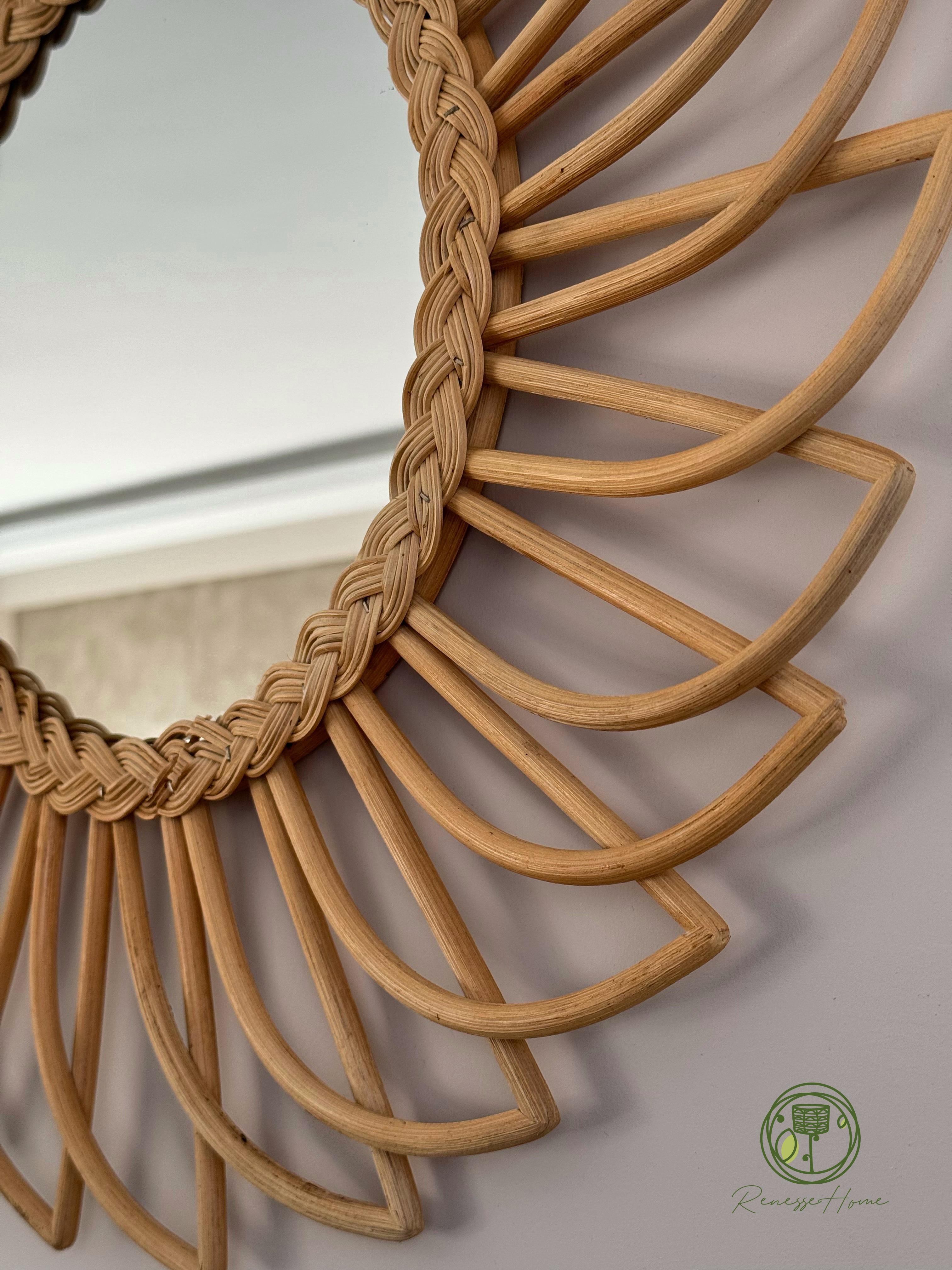 Gambiya El Yapımı Rattan Duvar Aynası