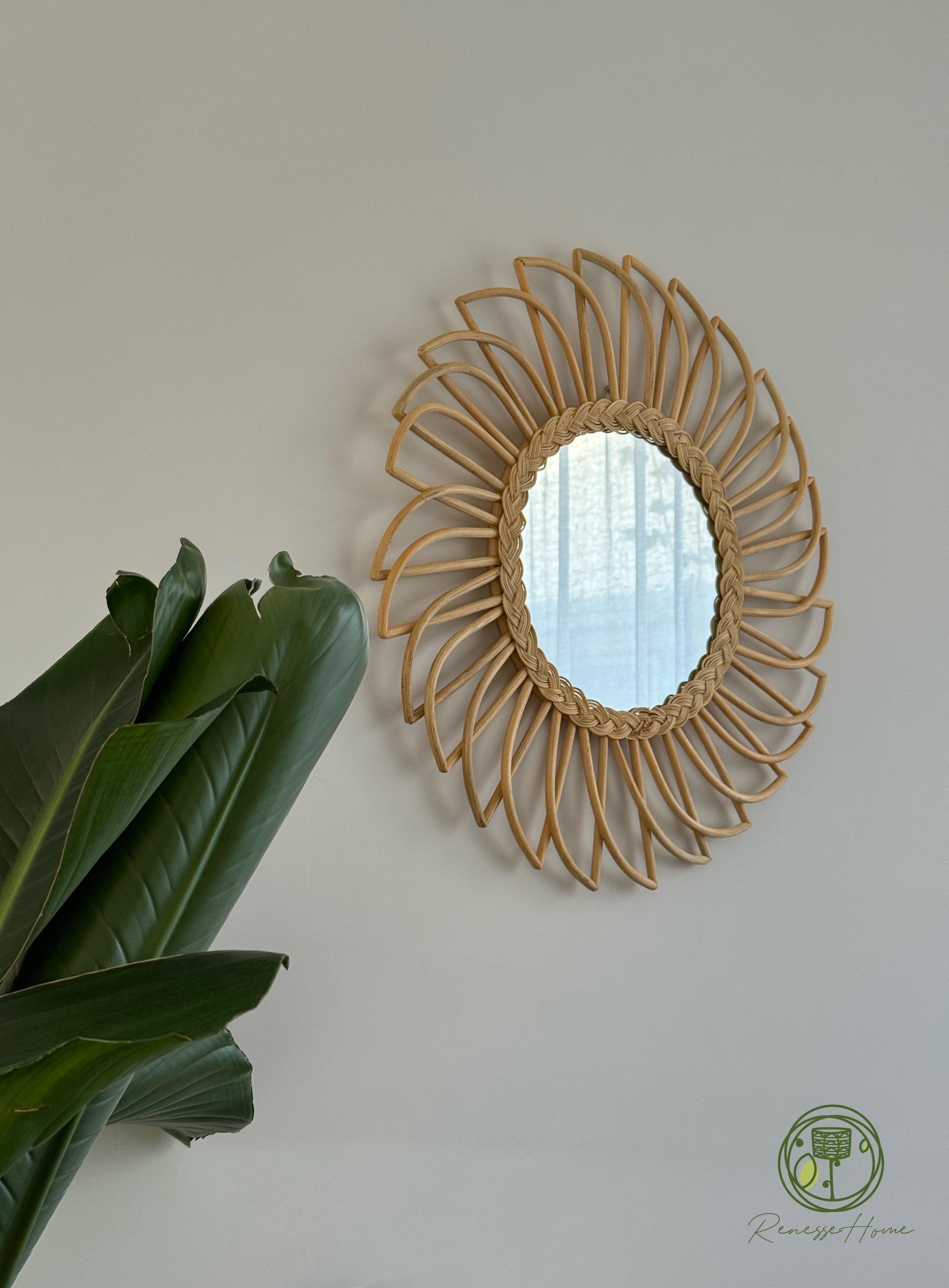 Gambiya El Yapımı Rattan Duvar Aynası