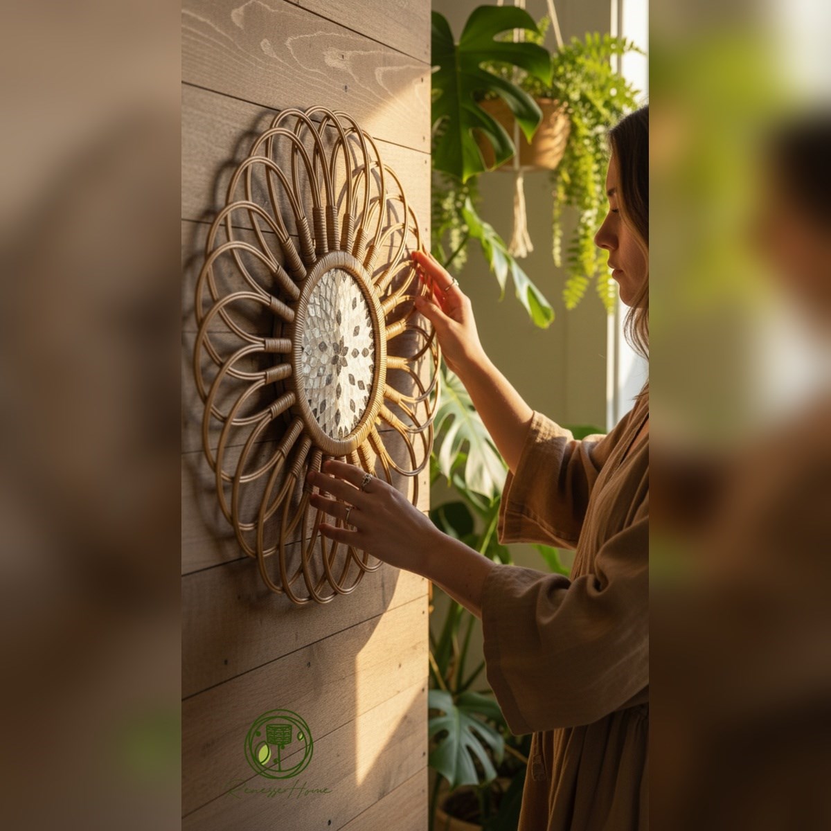 Luanda El Yapımı Rattan Duvar Dekoru