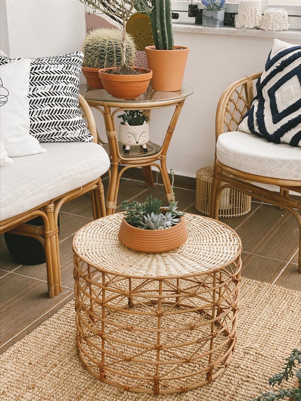 Luna Rattan Sehpa & Sepet