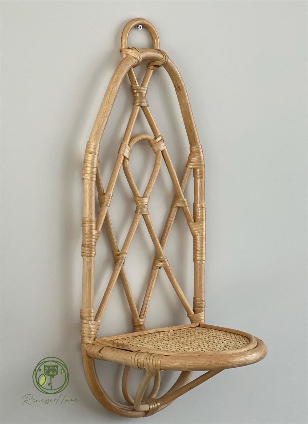 Lusaka El Yapımı Rattan Duvar Rafı 