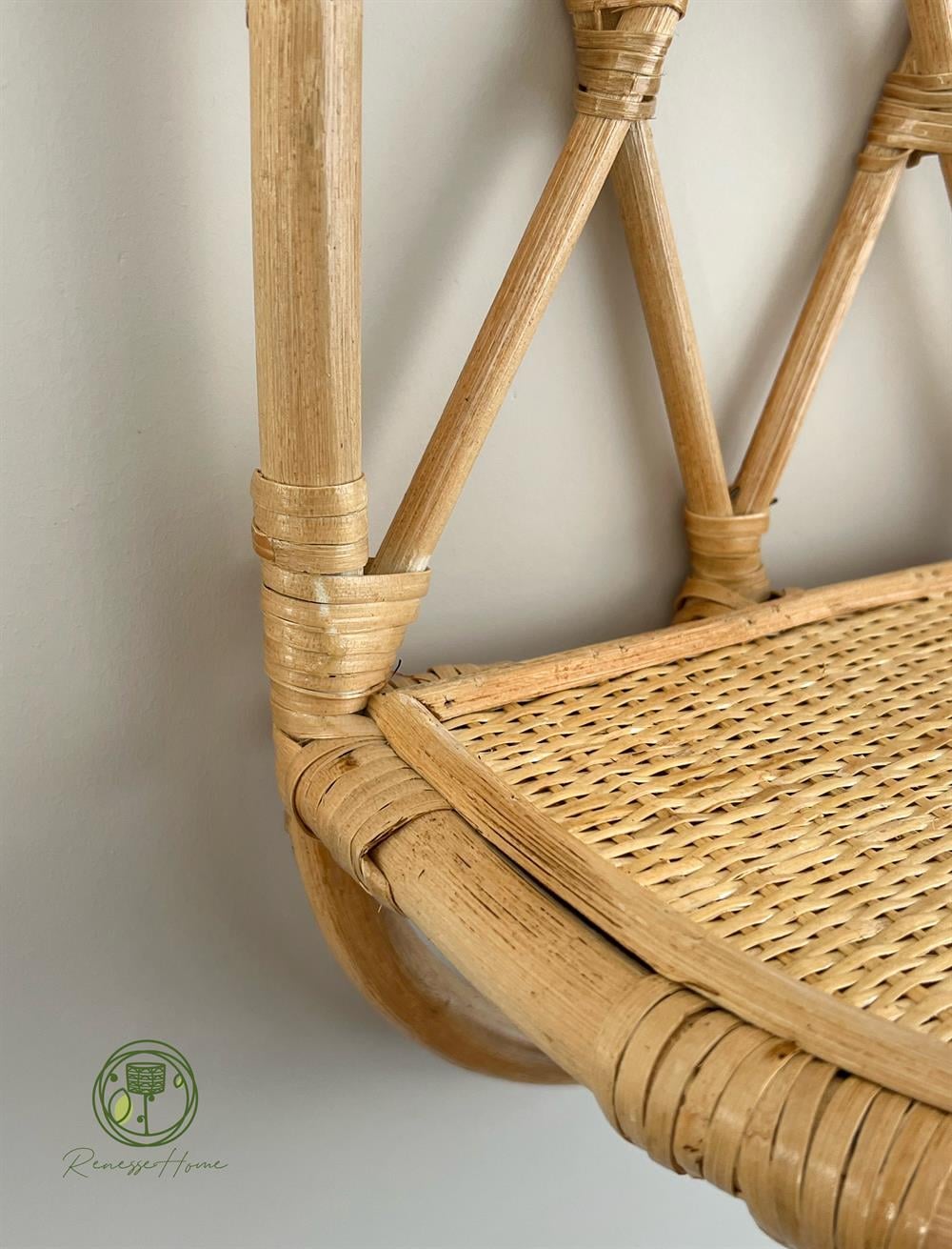 Lusaka El Yapımı Rattan Duvar Rafı 