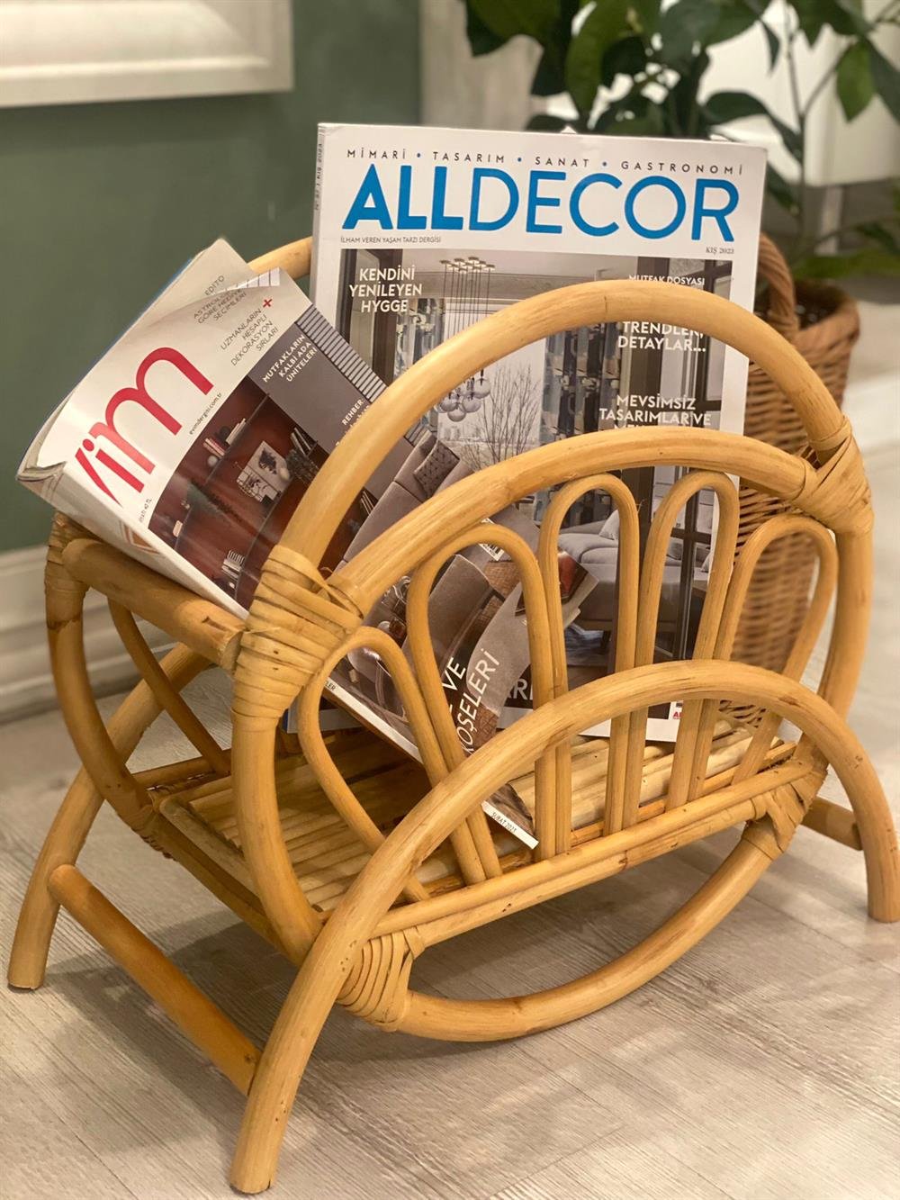 Sakura El Yapımı Rattan Gazetelik & Dergilik 