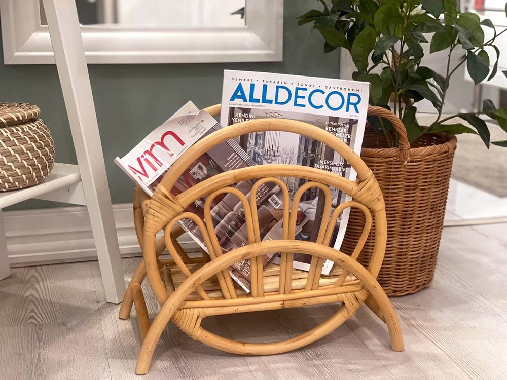 Sakura El Yapımı Rattan Gazetelik & Dergilik 