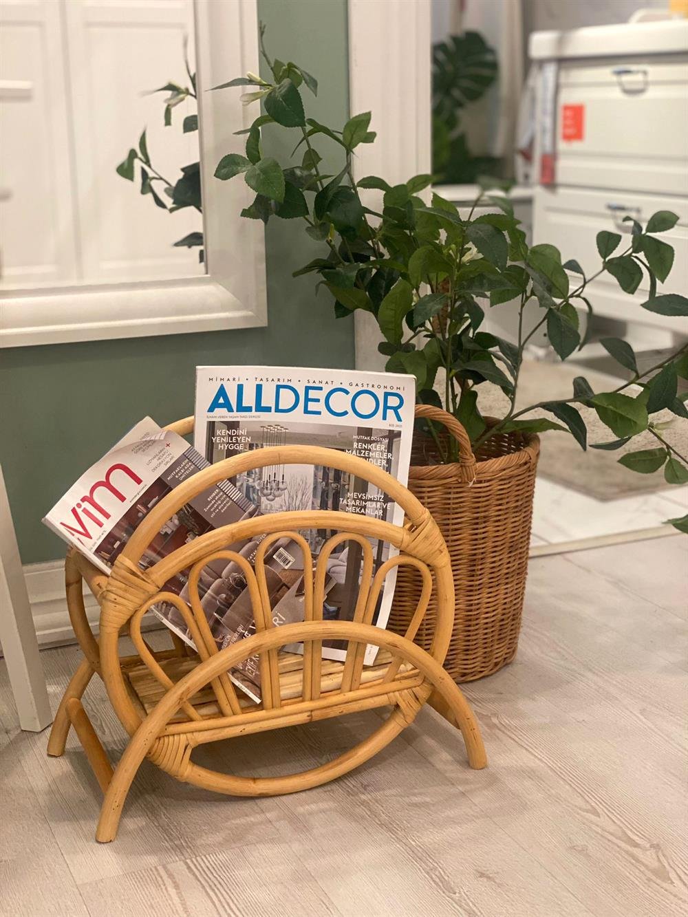 Sakura El Yapımı Rattan Gazetelik & Dergilik 