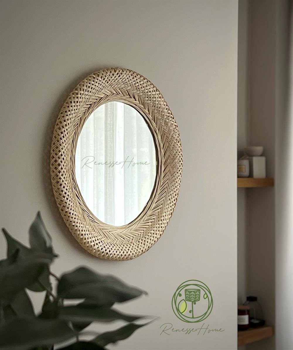 Setra El Yapımı Bambu Duvar Aynası