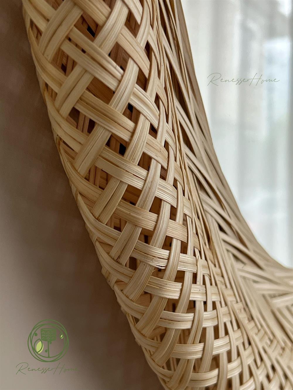 Setra El Yapımı Bambu Duvar Aynası