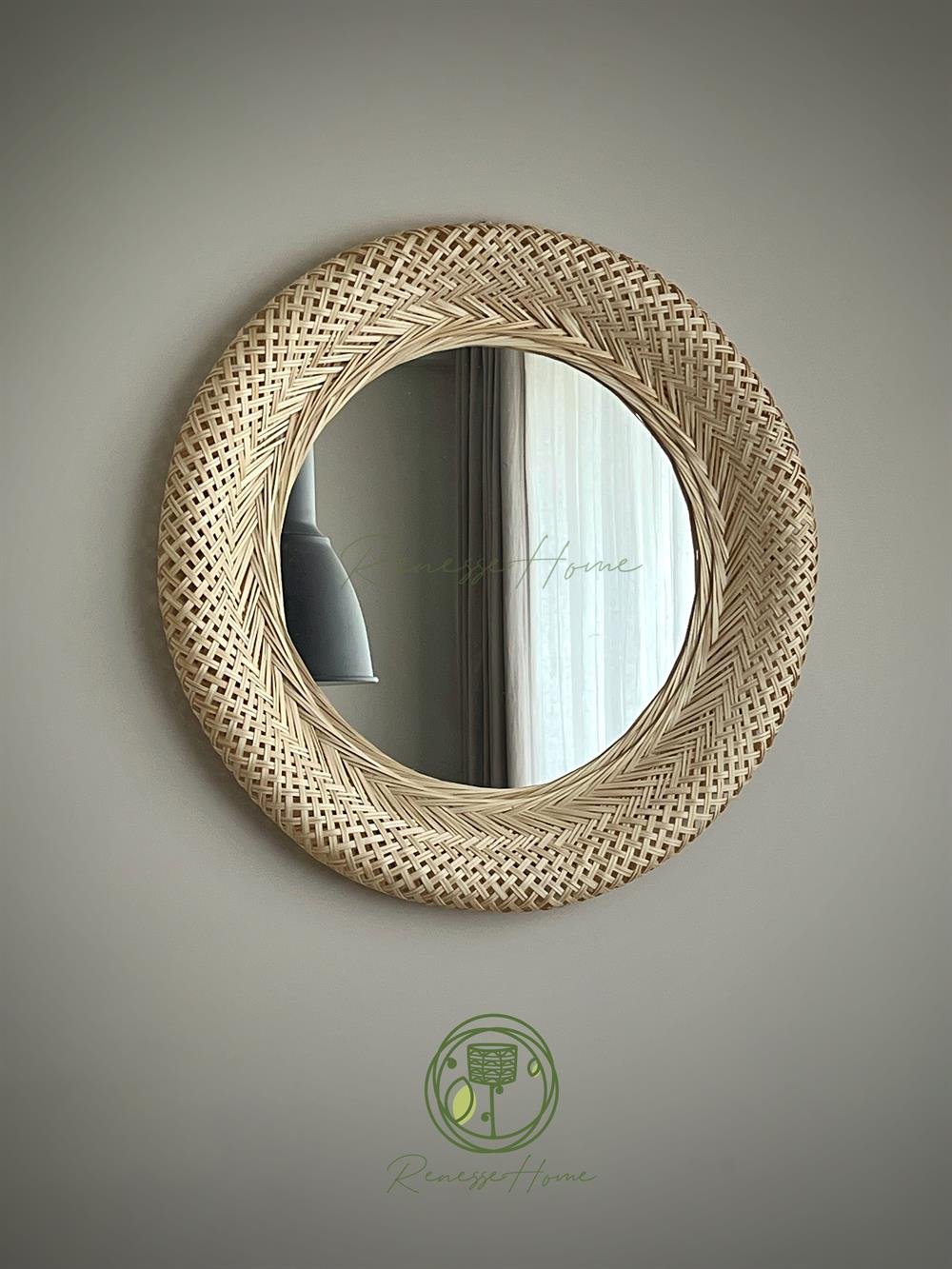 Setra El Yapımı Bambu Duvar Aynası