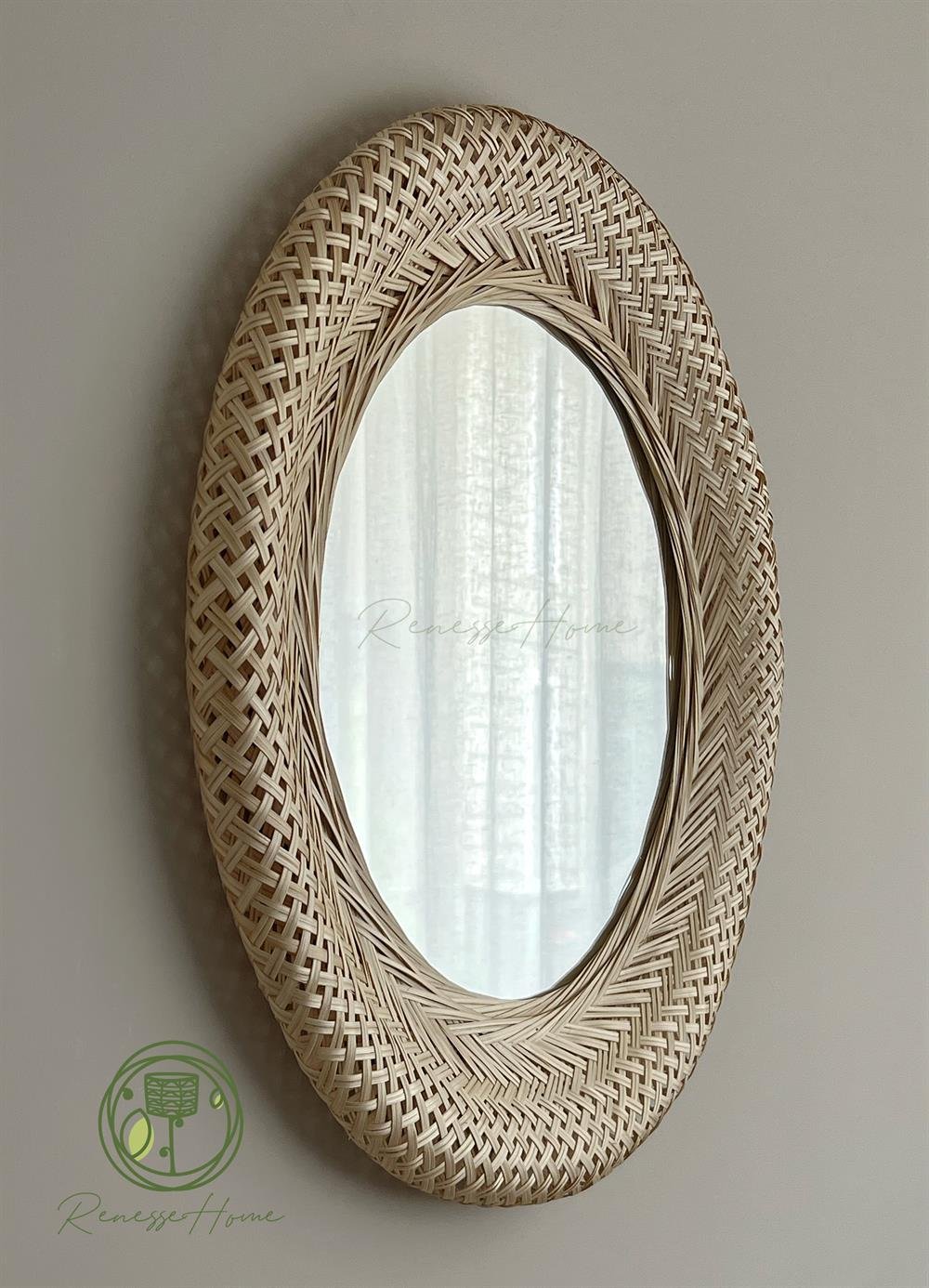 Setra El Yapımı Bambu Duvar Aynası