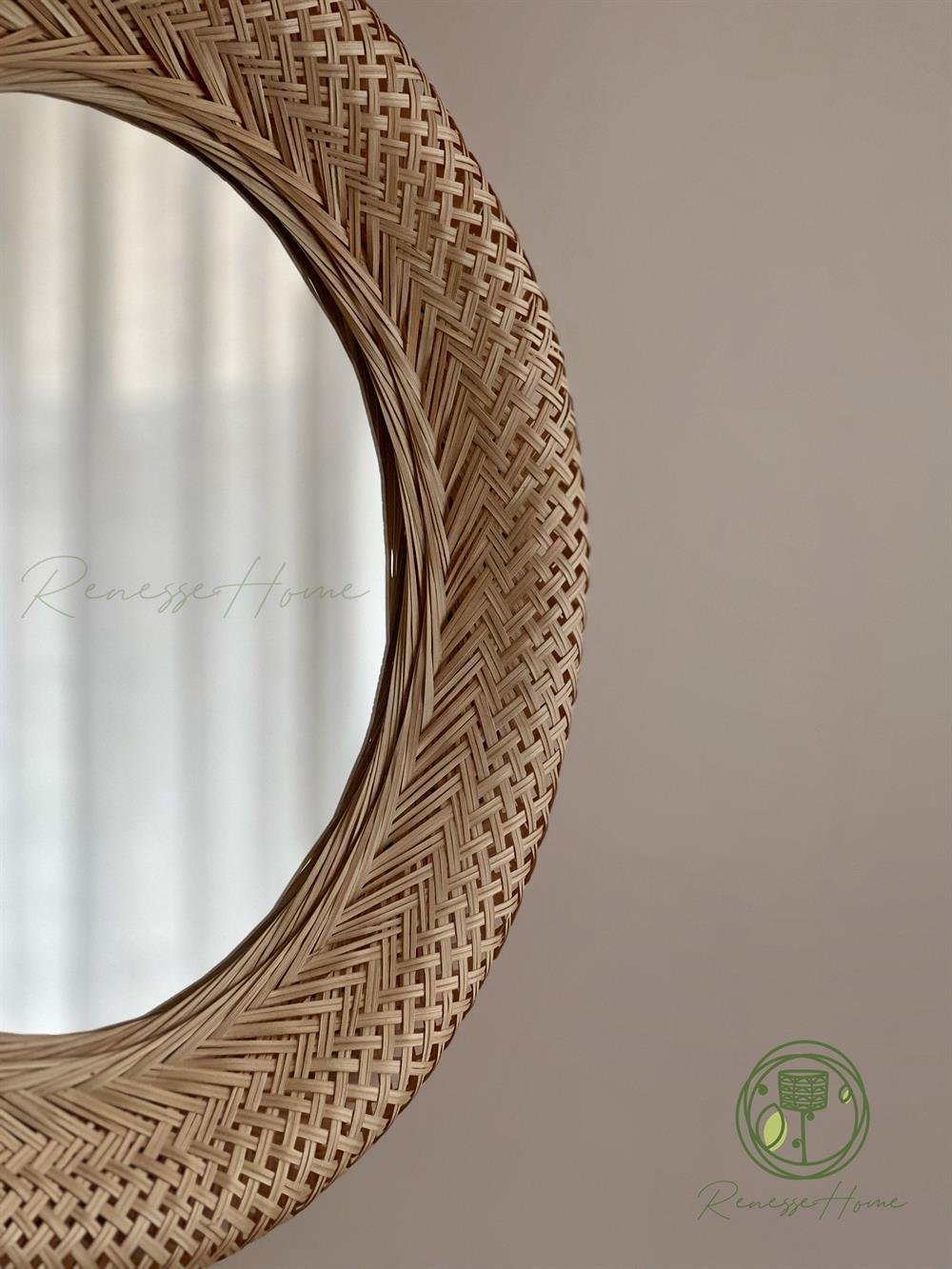 Setra El Yapımı Bambu Duvar Aynası