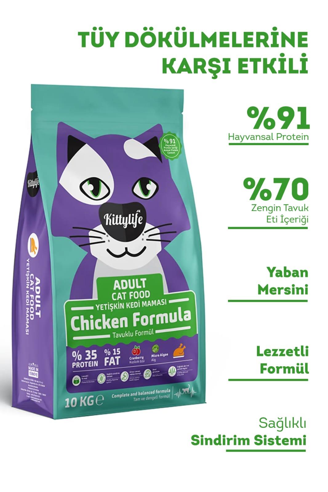 Kittylife Tavuklu Yetişkin Kedi Maması 10 kg