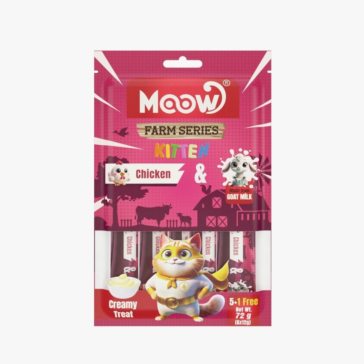 Moow Tavuklu & Keçi Sütlü Kitten Krema 6'lı * 12 Paket