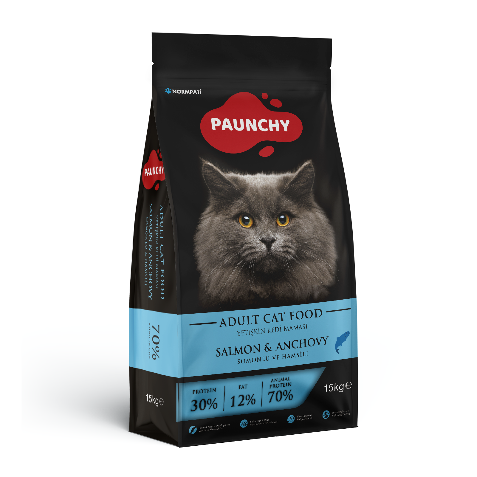 Pouncy Somonlu Hamsili Yetişkin Kedi Maması 15 kg