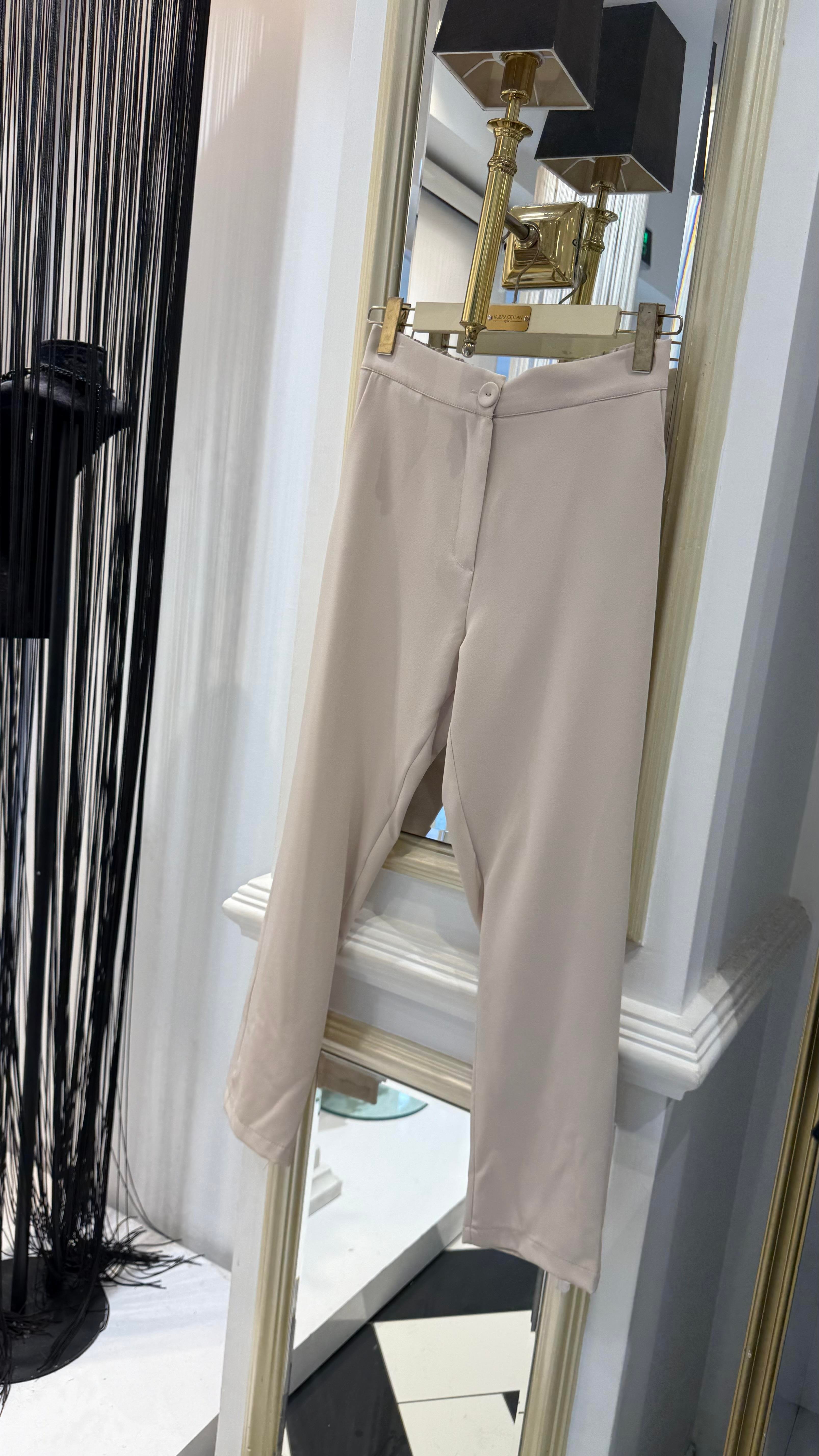Düğmeli Krep Pantolon