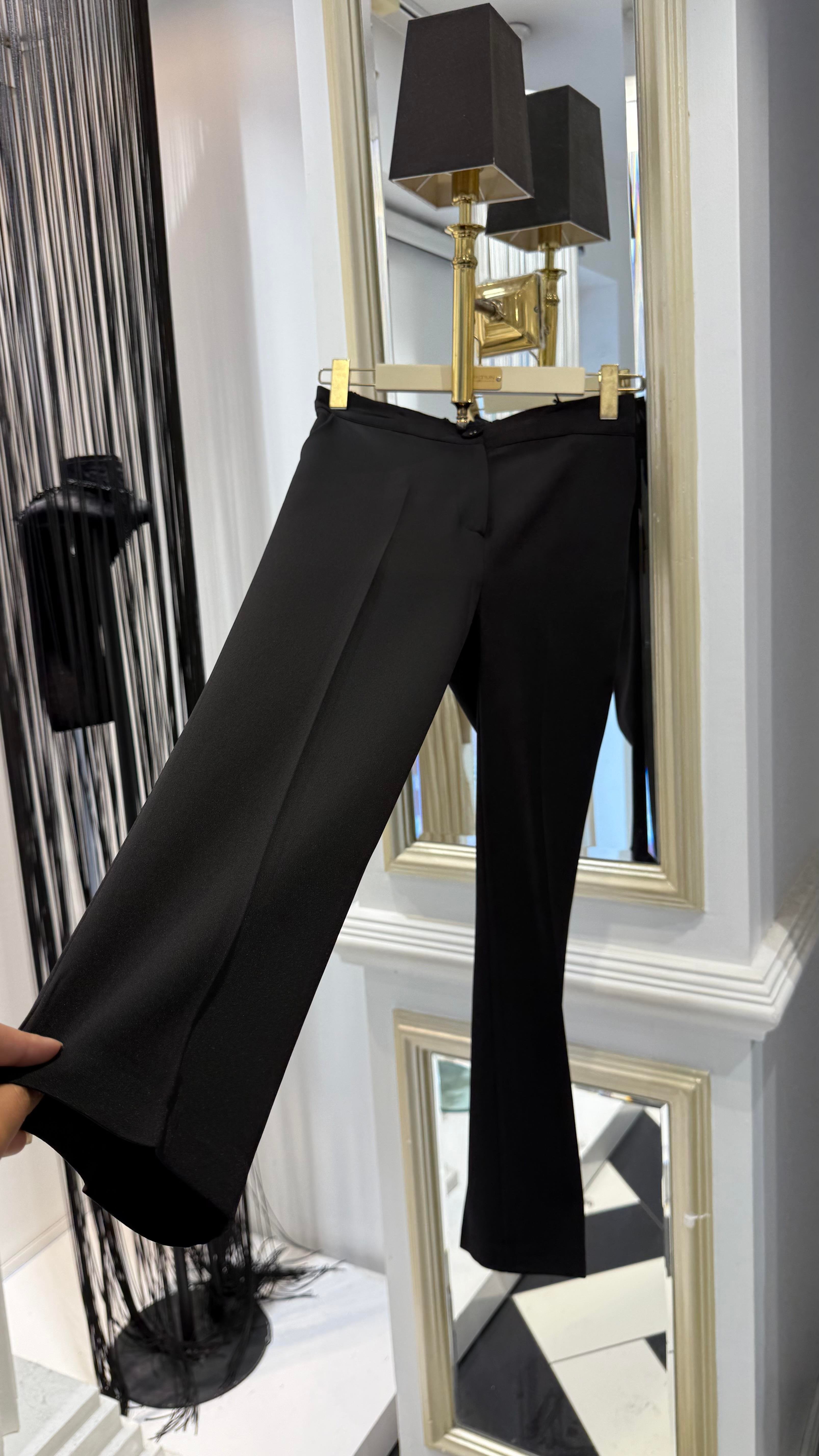 Düğmeli Krep Pantolon