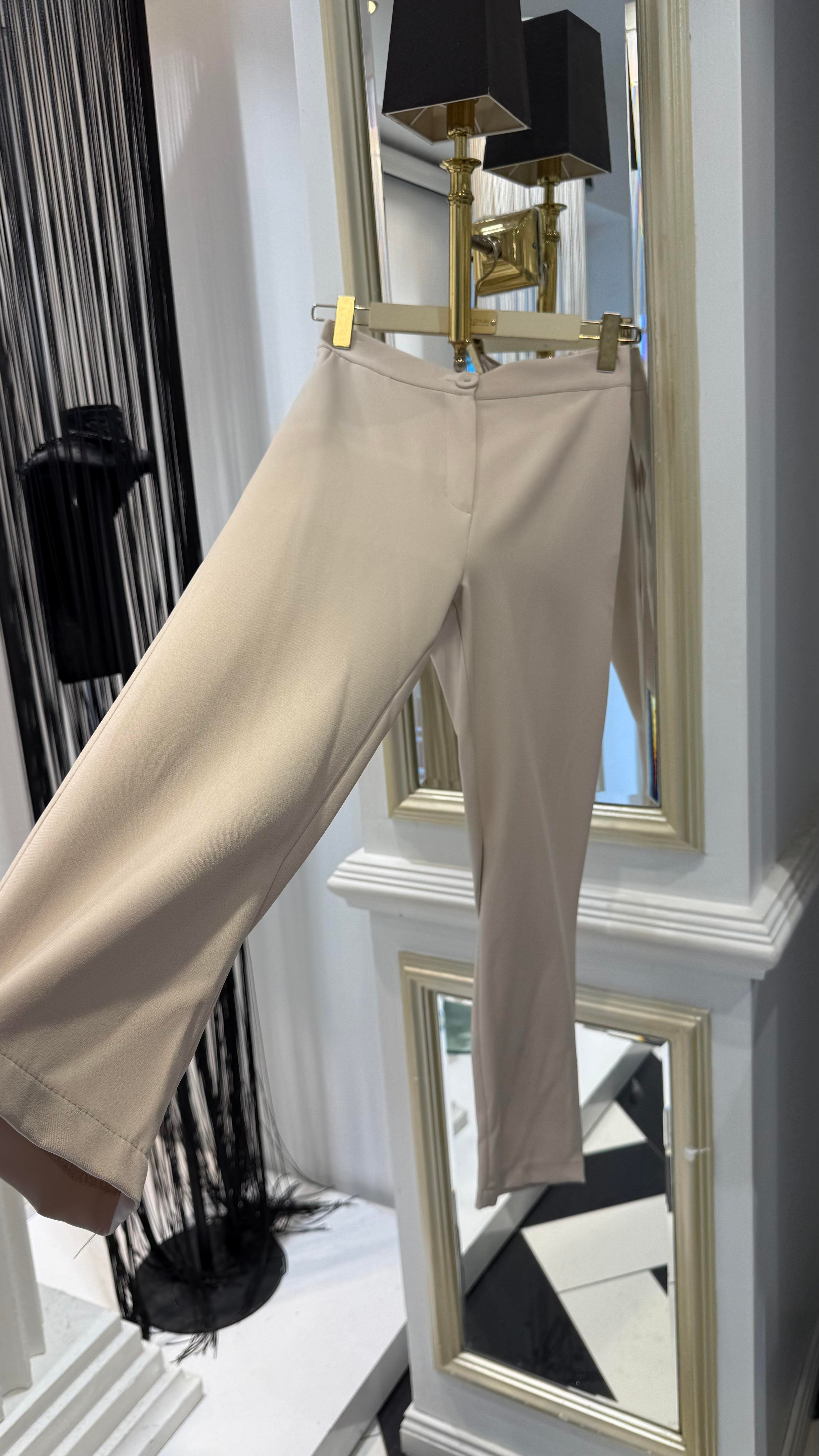 Düğmeli Krep Pantolon