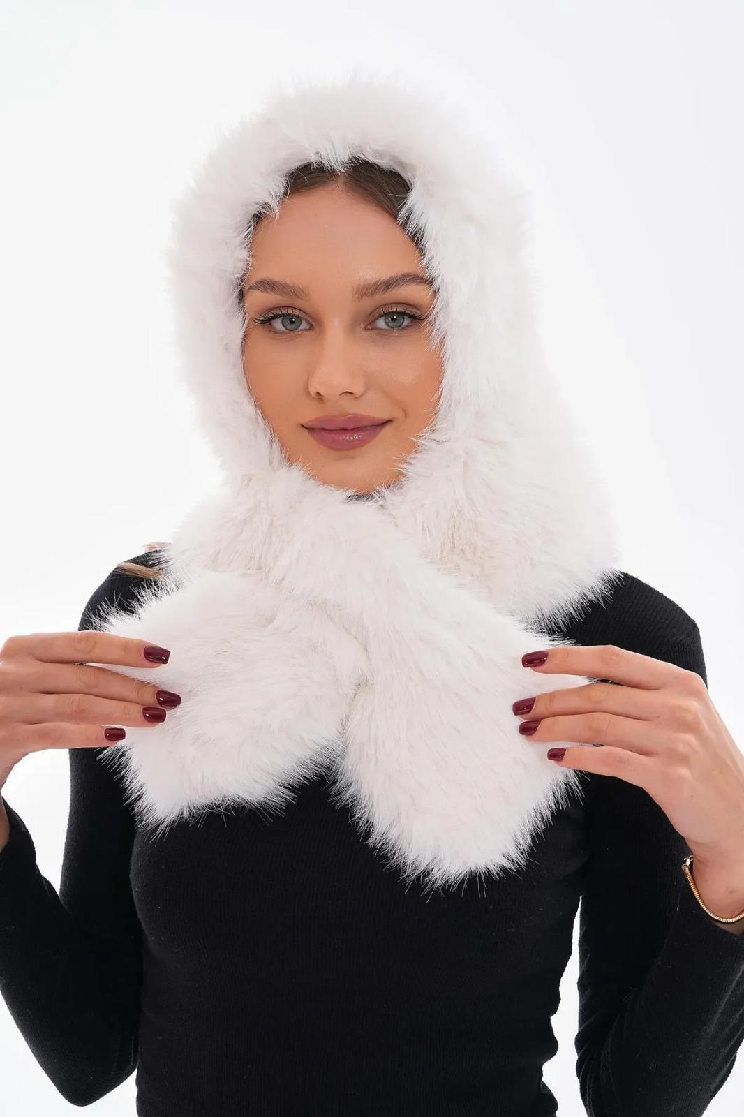 Kapüşonlu Kürk Boyunluk