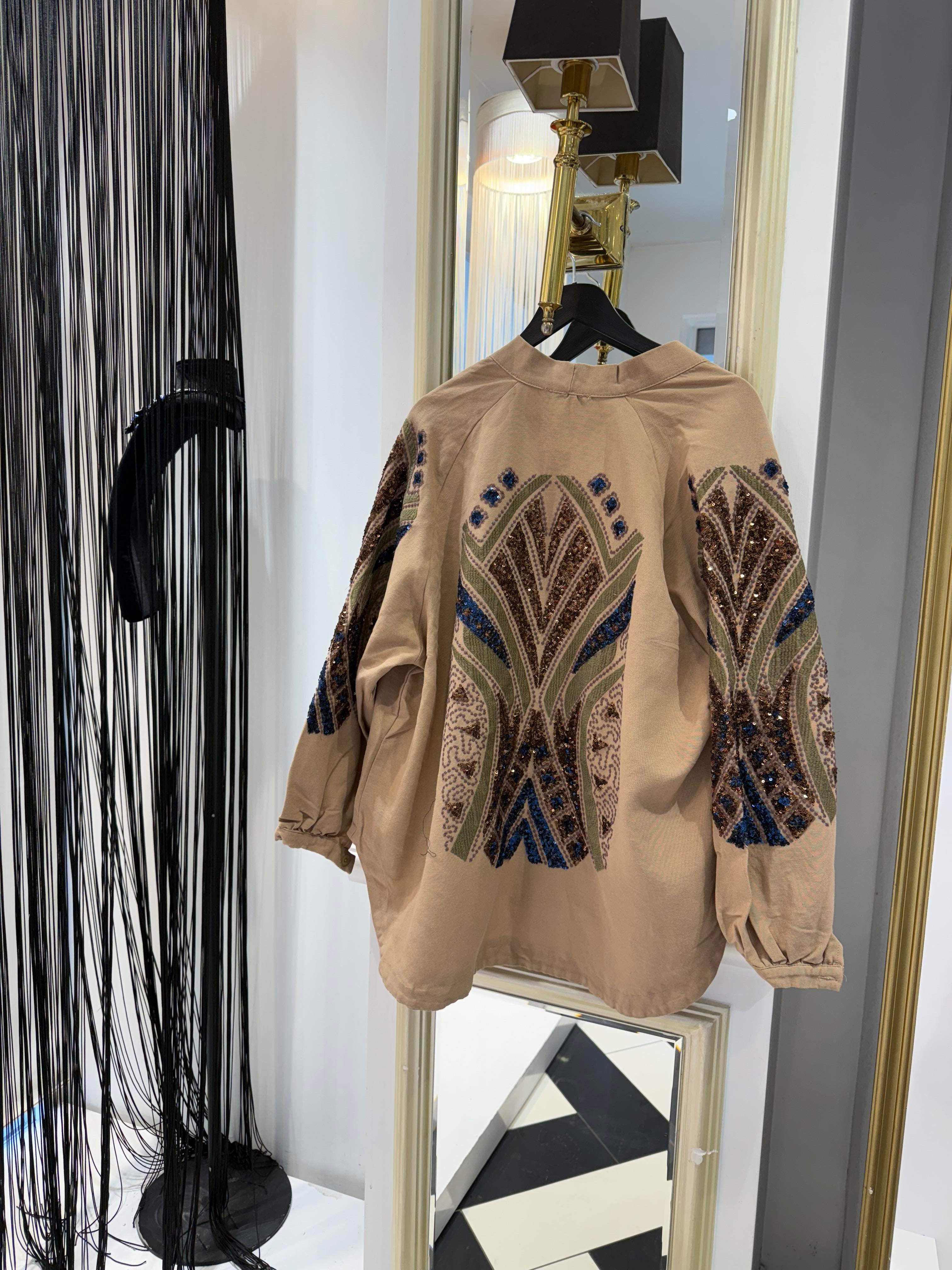 Keten Payetli Kimono