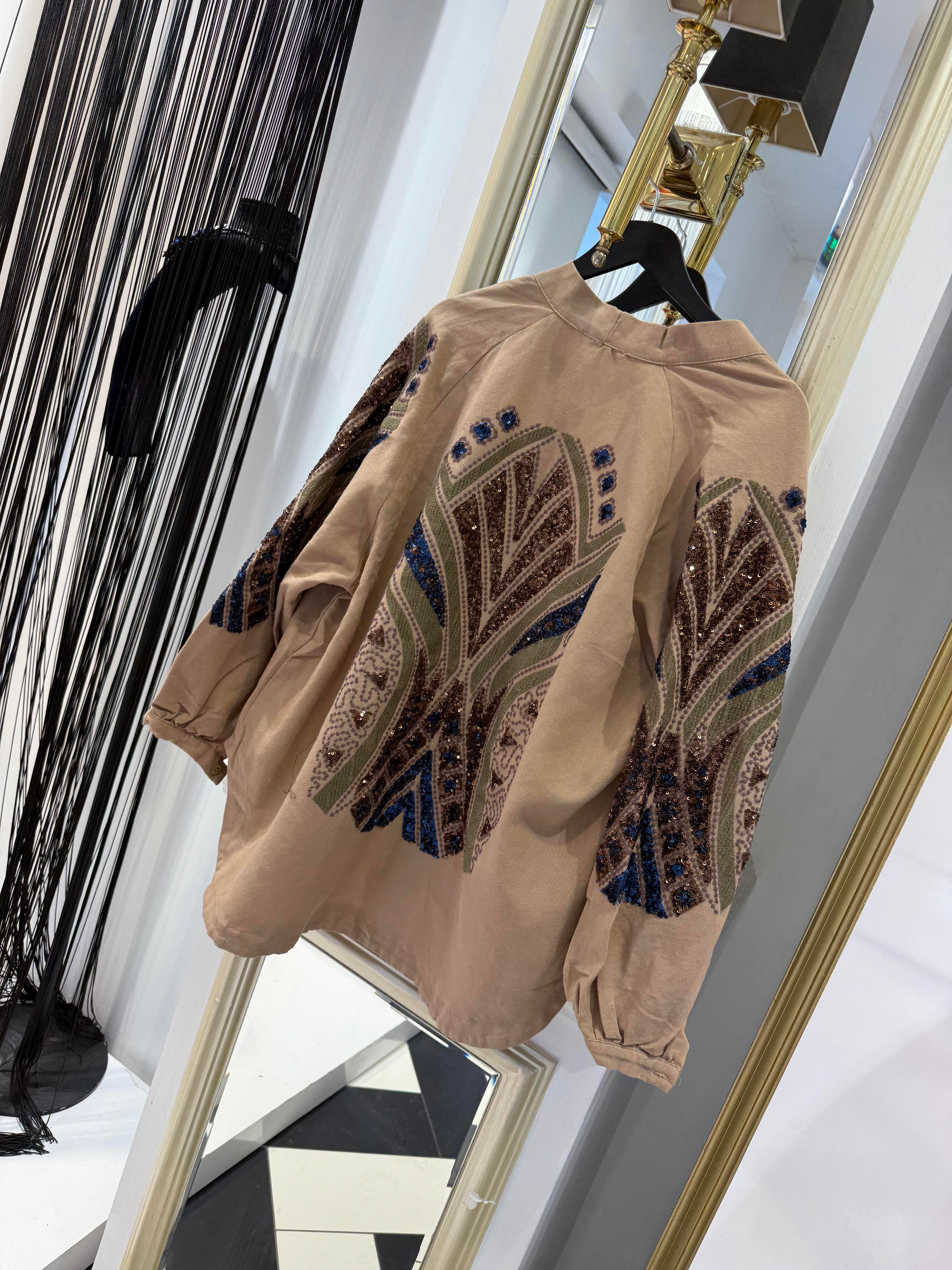 Keten Payetli Kimono