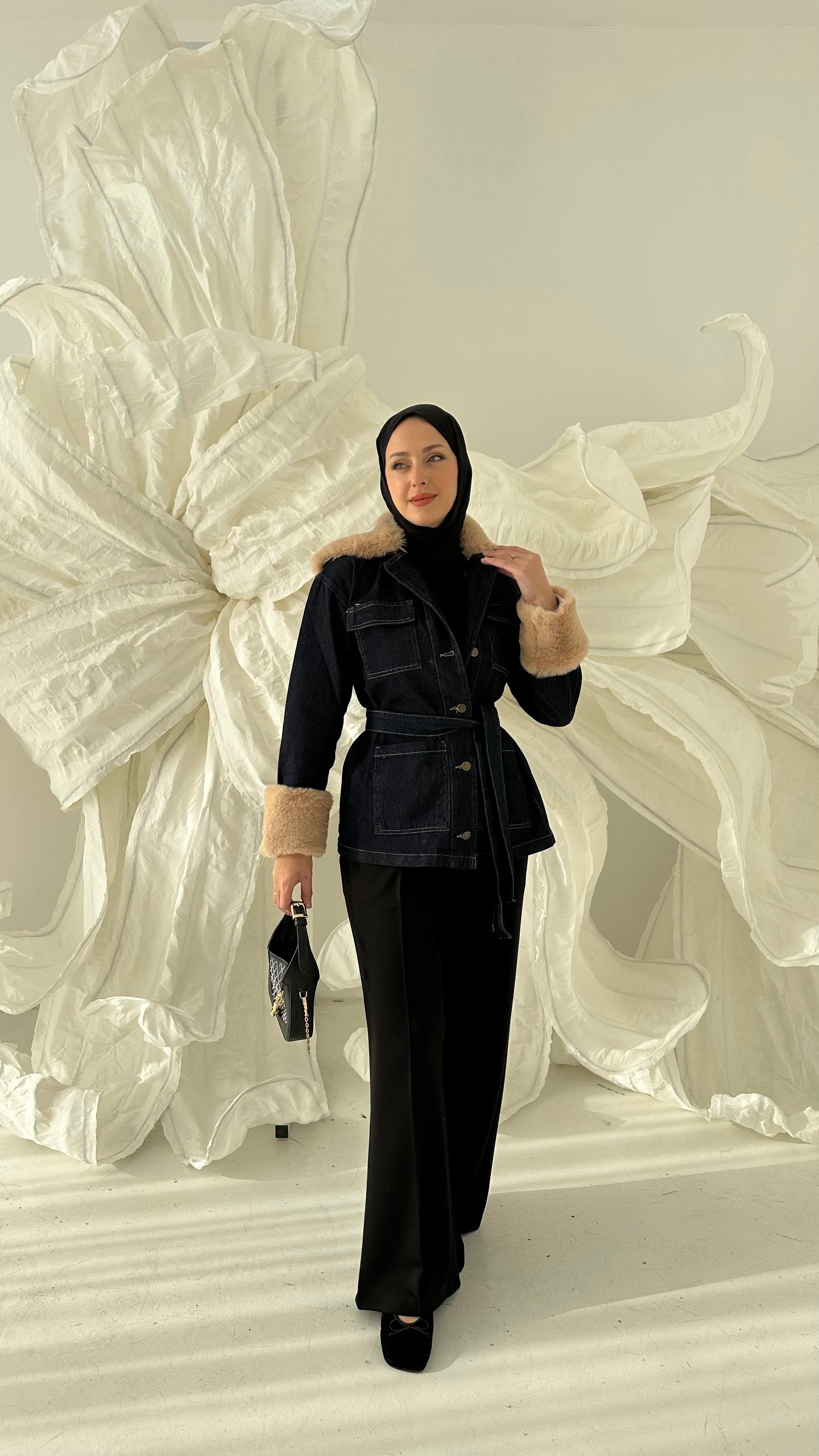 Kol ve Yaka Seyyar Kürk Ceket