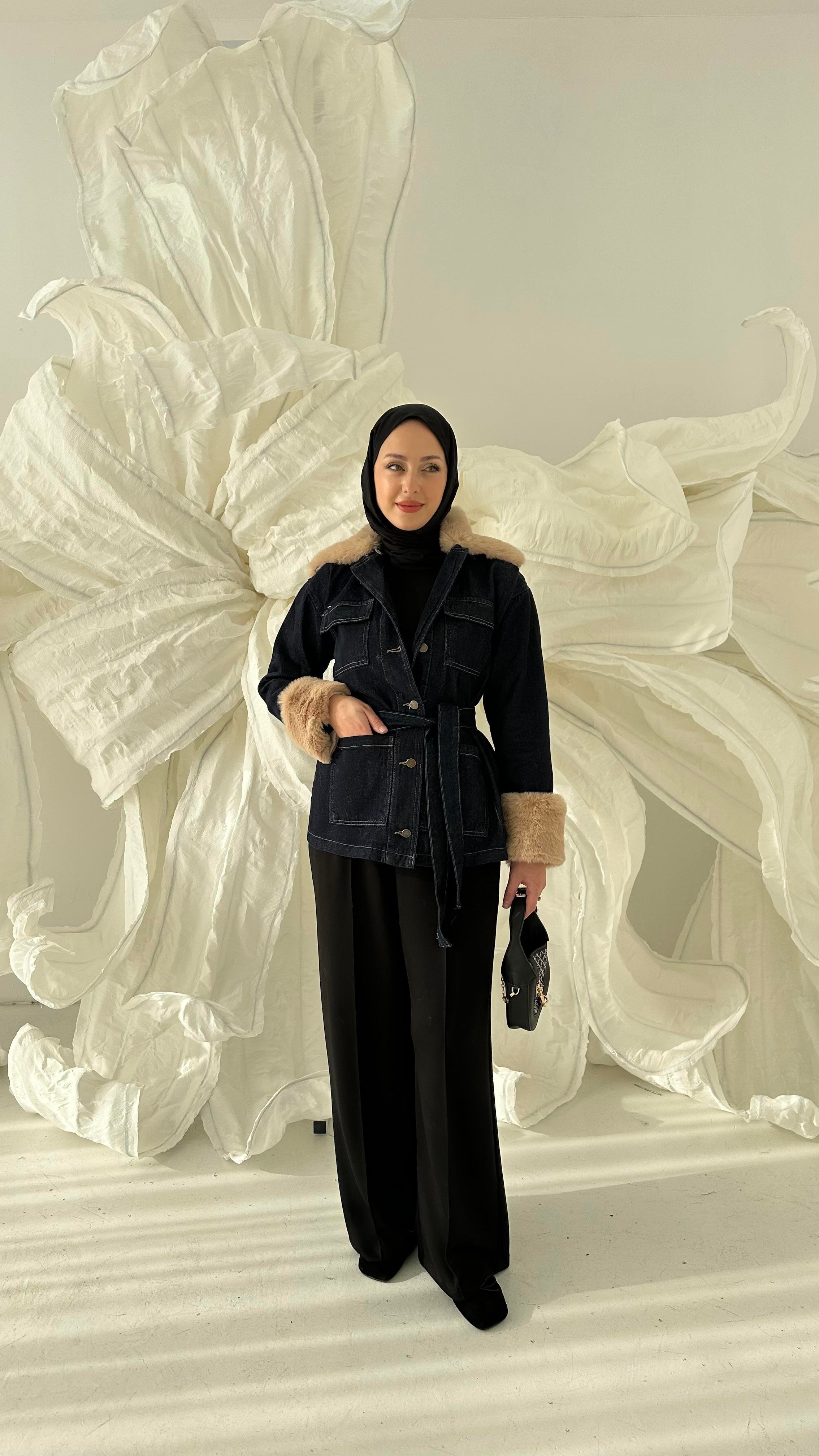 Kol ve Yaka Seyyar Kürk Ceket