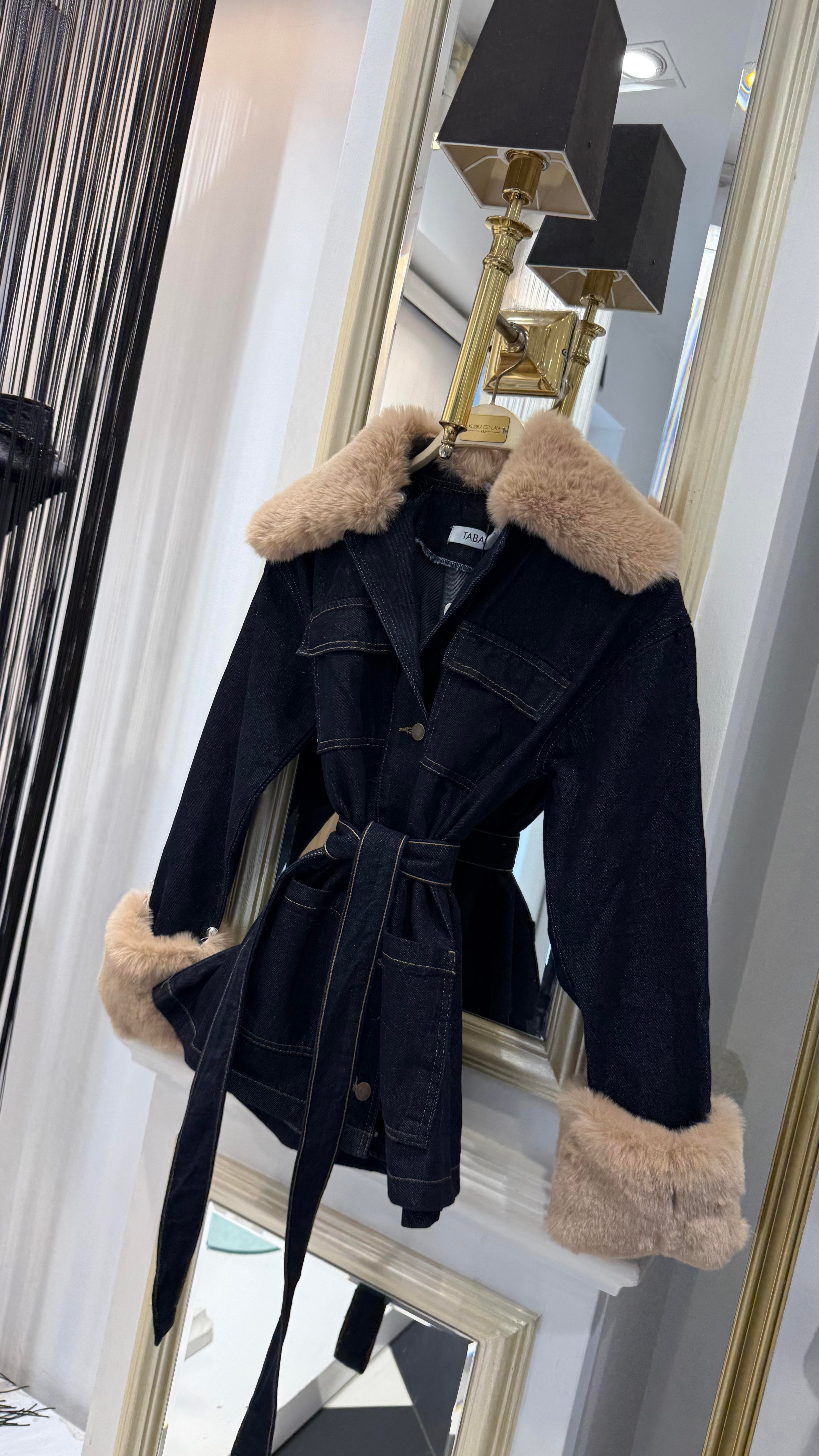 Kol ve Yaka Seyyar Kürk Ceket