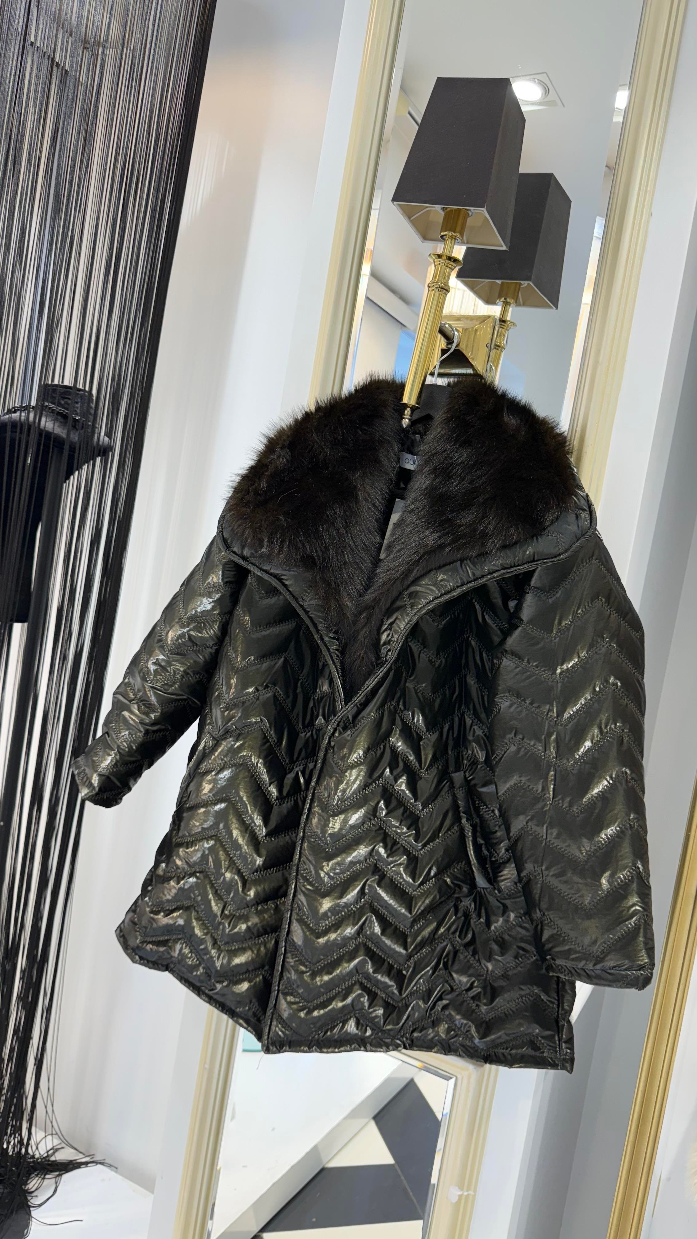 Kürk Yaka Kapitone Mont