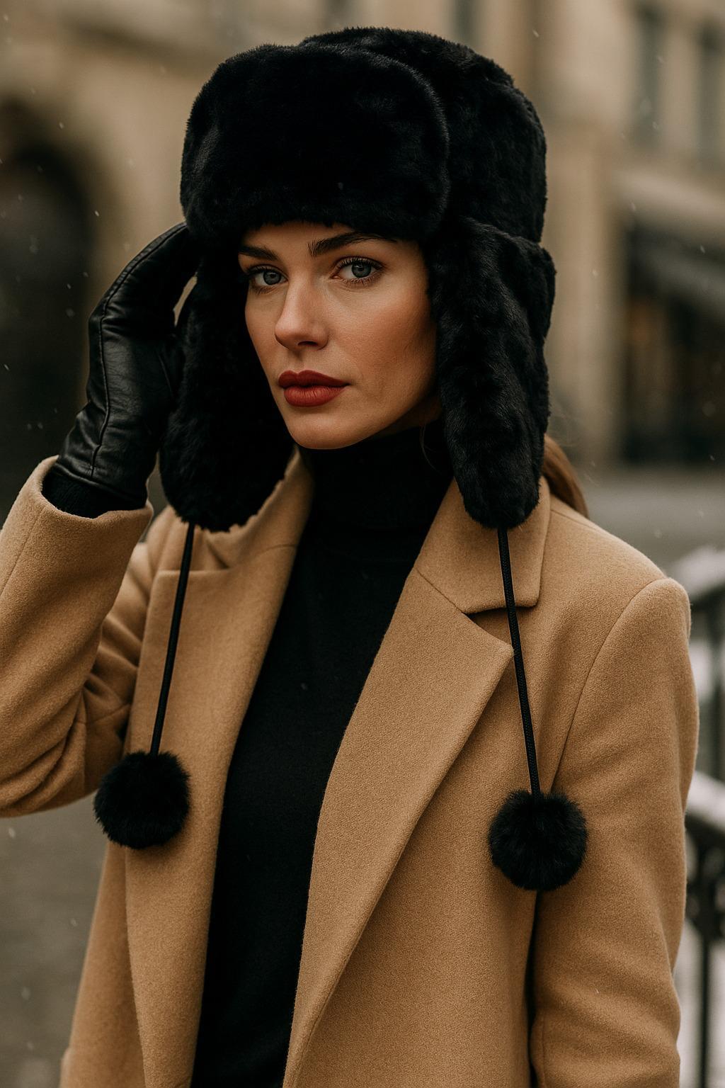 Kürklü Ponpon Bere