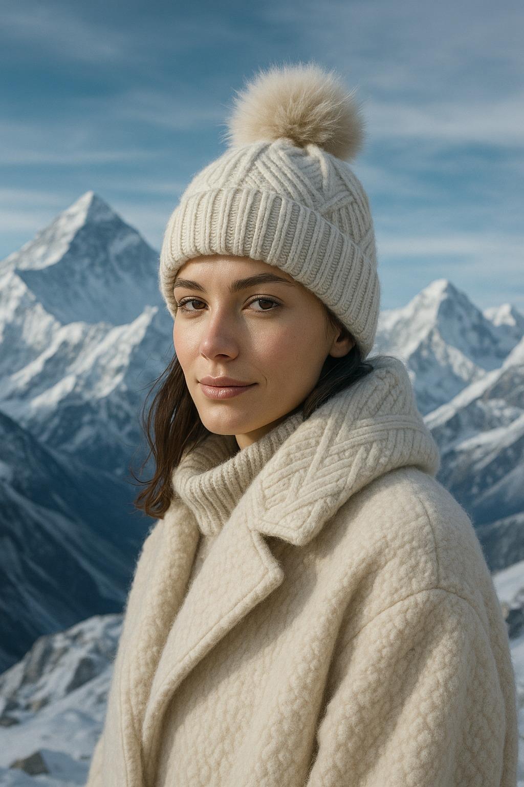 Ponponlu Örgü Desen Bere