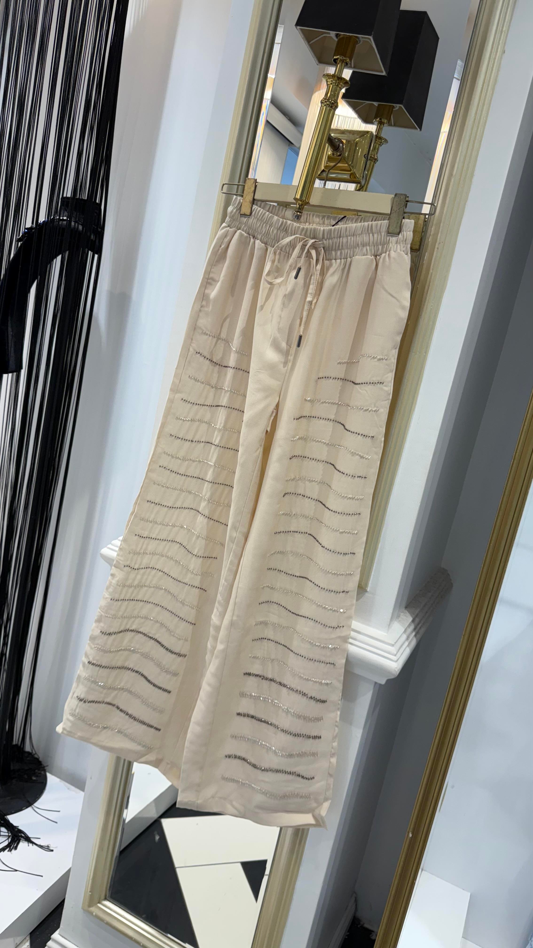 Şerit Taşlı Pantolon