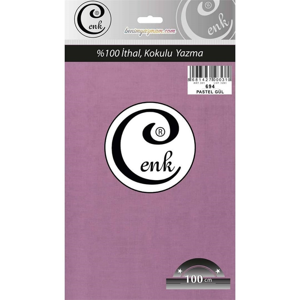 CENK DÜZ RENK YAZMA (694-PASTEL GÜL)