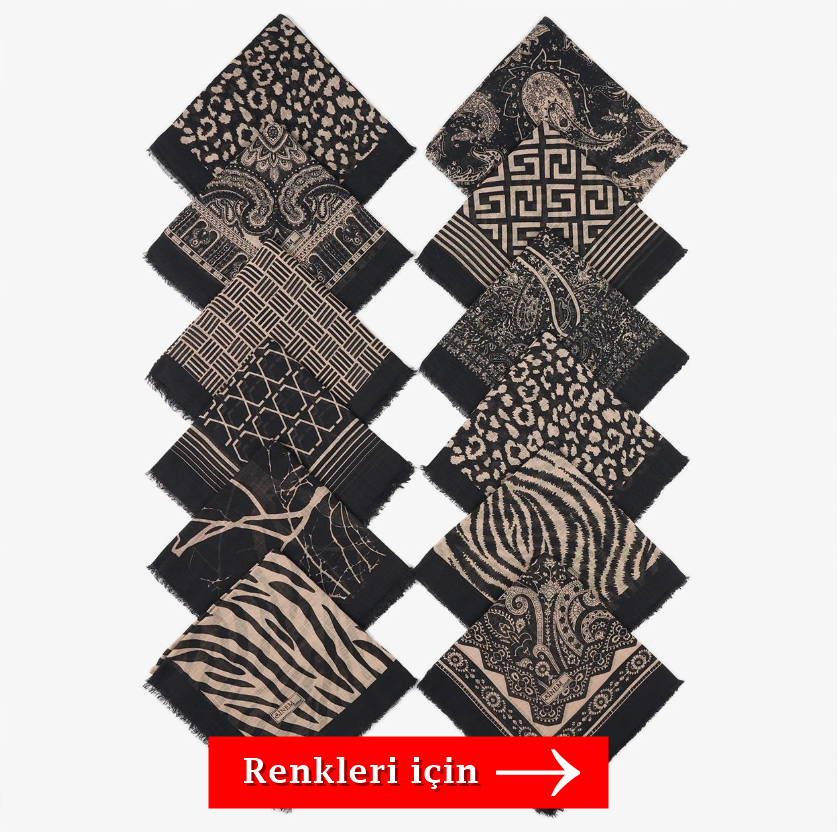 Sinem Karışık Mix 12'li Koton Eşarp