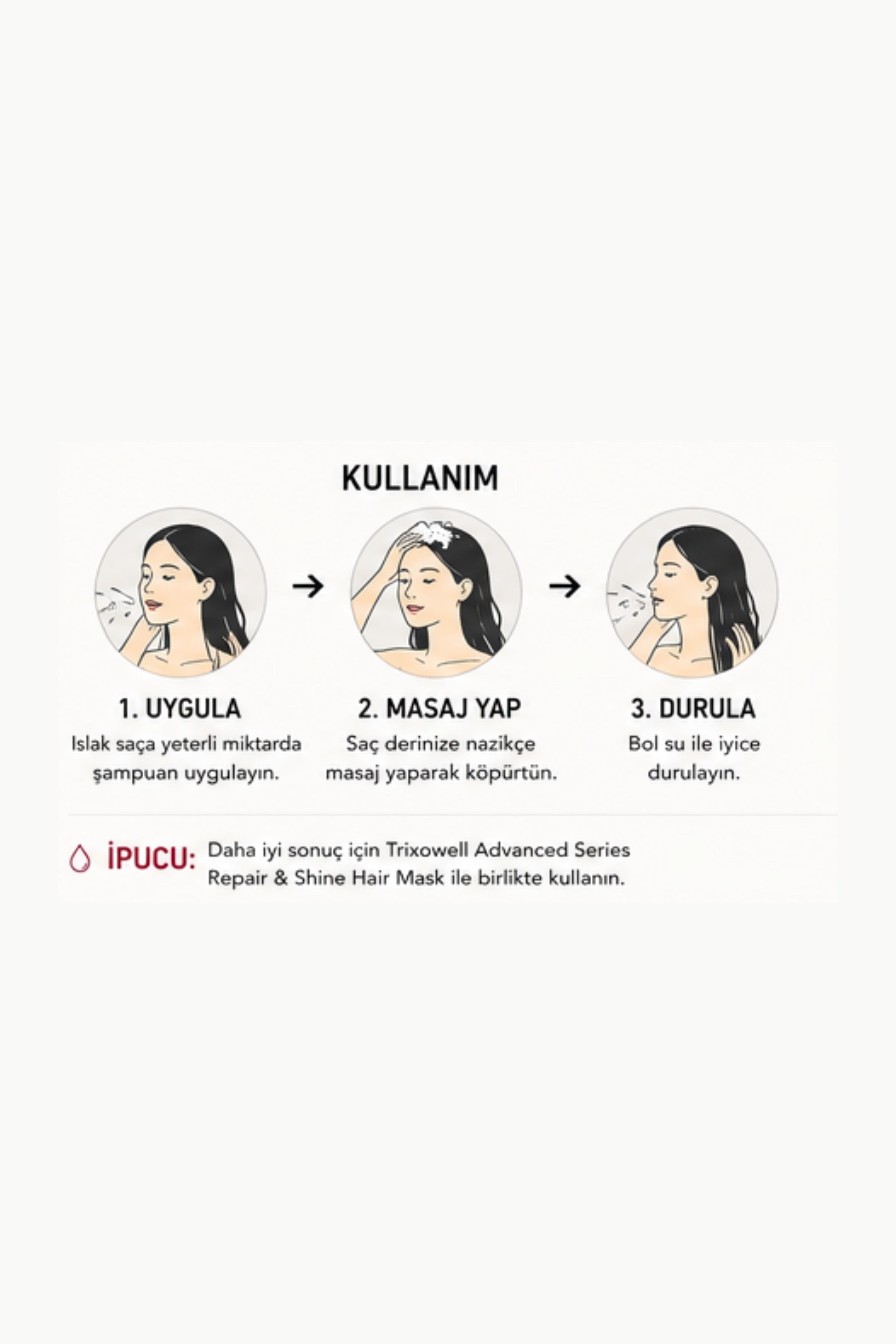 Trixowell Advanced Series Repair & Shine Shampoo Kafein, Keratin ve Panthenol İçeren Onarıcı, Nemlendirici ve Hacim Veren Şampuan 250 ml